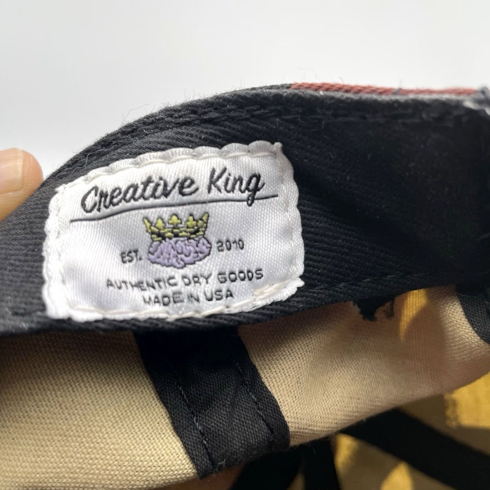 Vintage Creative King Camouflage Nylon 6 Panel Long Bill Strapback Hat USA Made Size ONE SIZE - 6 Thumbnail