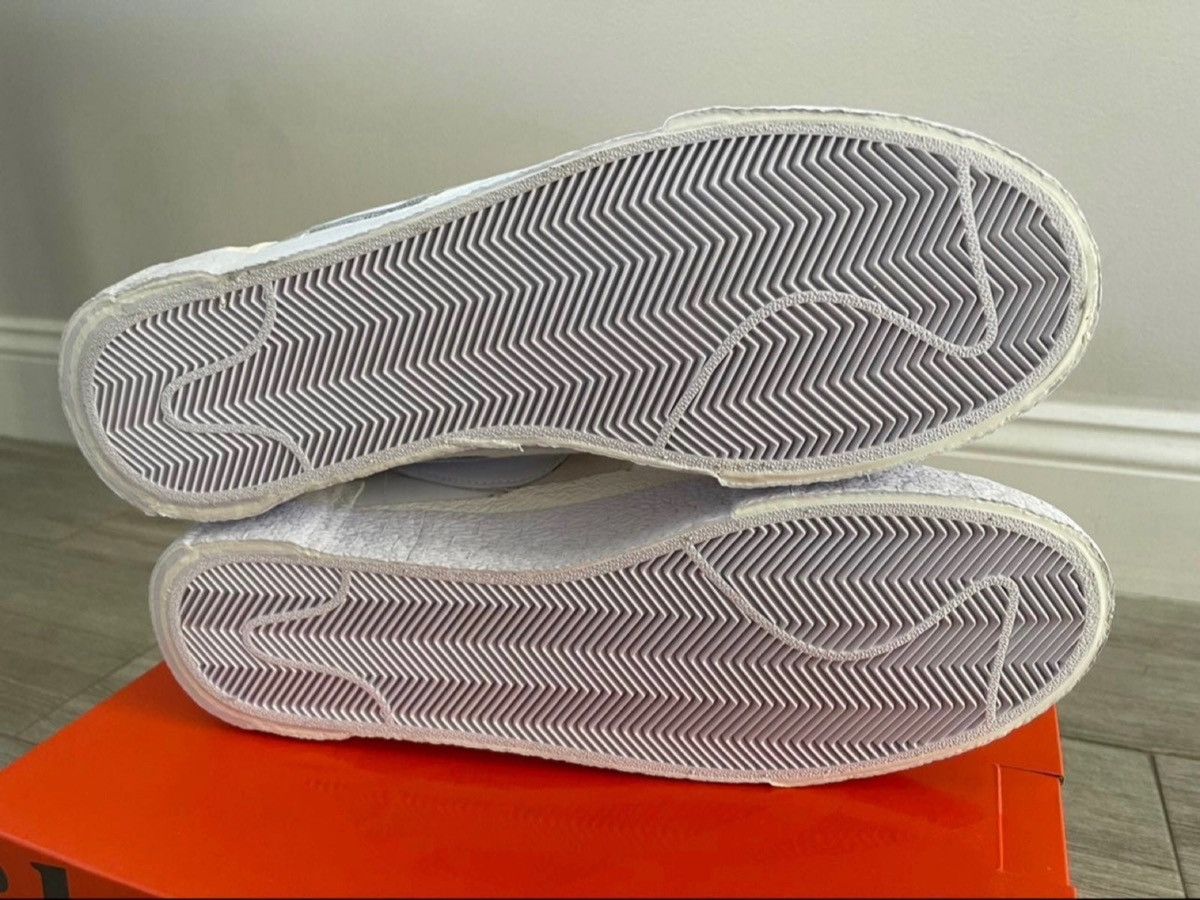 Nike × Sacai Sacai Nike Blazer Low White Patent Leather White Sail Sz 12 Size US 12 / EU 45 - 7 Thumbnail
