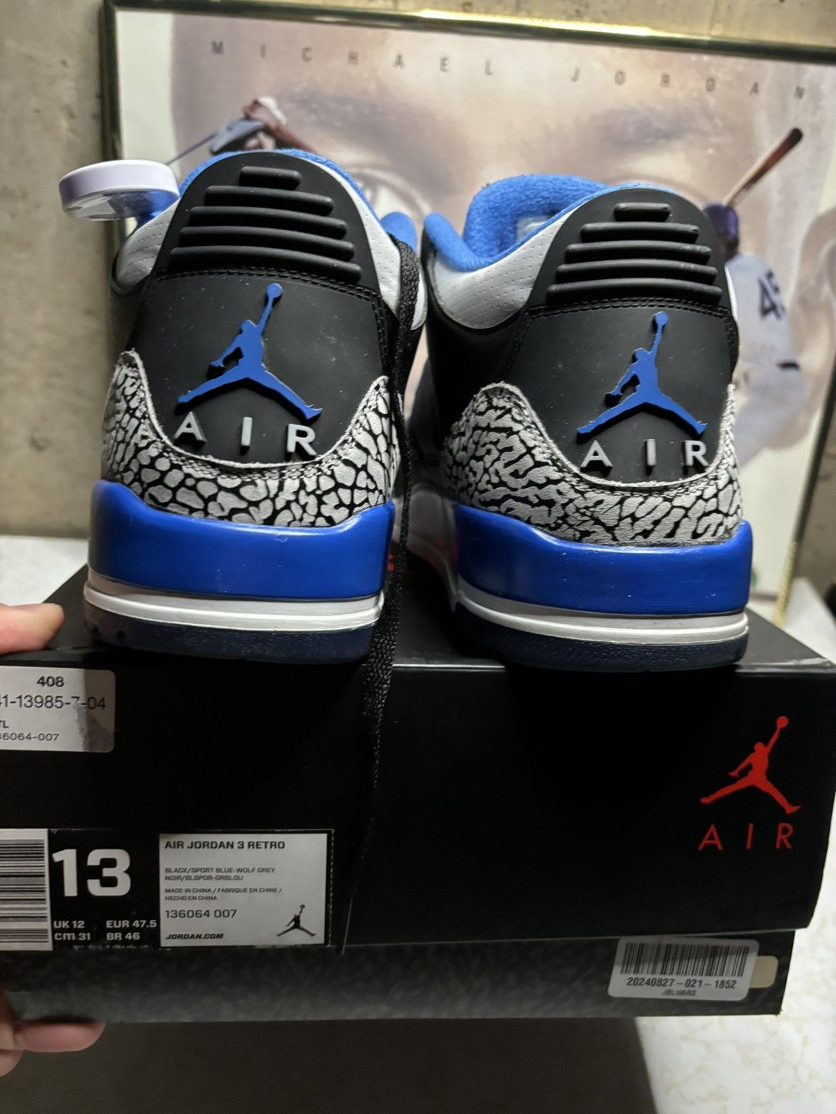 Jordan Brand Jordan Retro 3 ‘sport blue’ Size US 13 / EU 46 - 7 Thumbnail