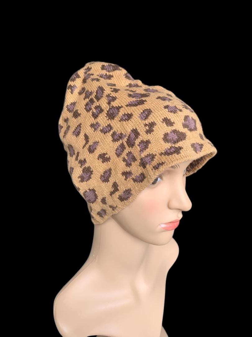 Japanese Brand Rare leopard Knitted Hat Japanese Brand Size ONE SIZE - 3 Thumbnail