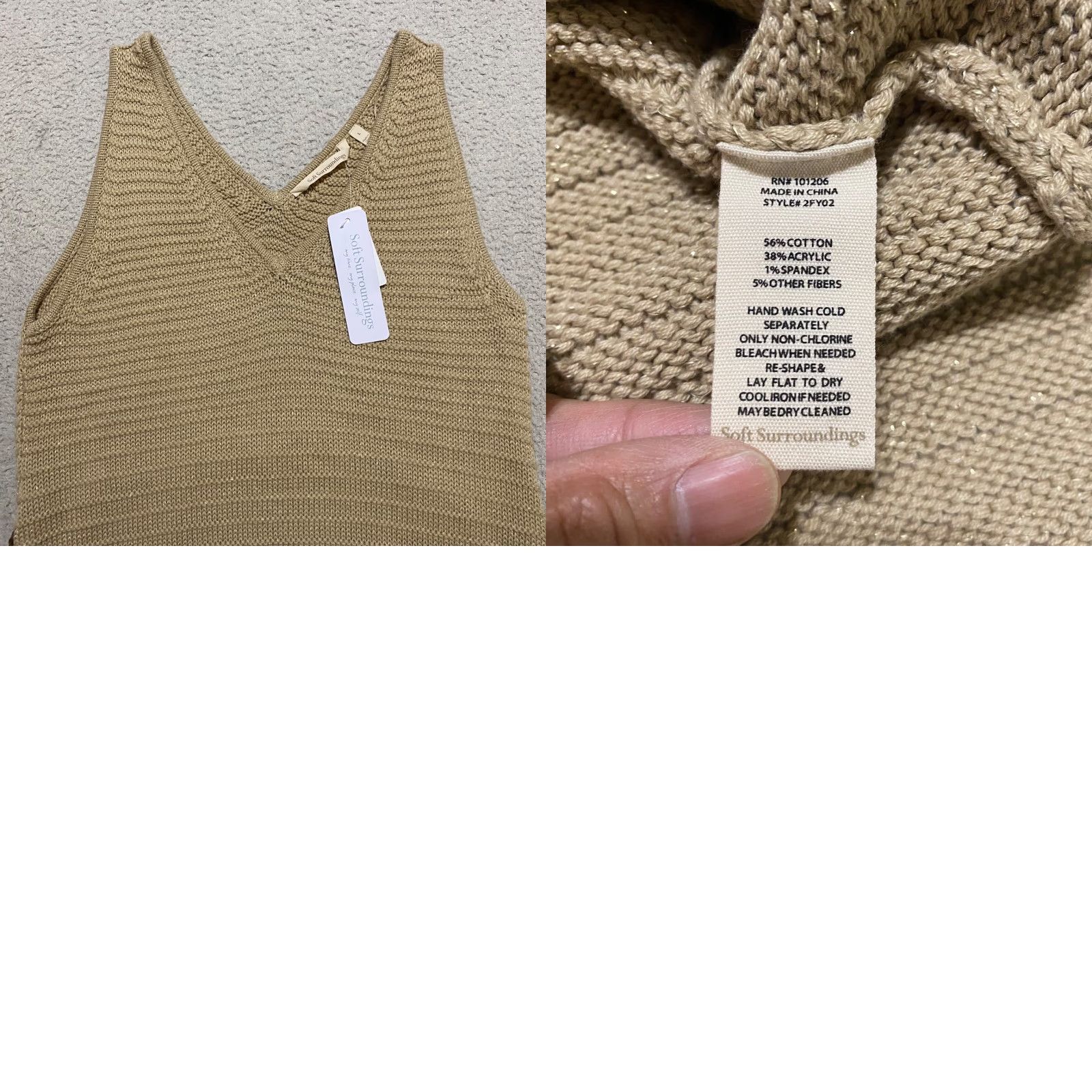 Soft Surroundings NWT Soft Surroundings Womens Large Dress Beige Lucera Knit Midi Tank Sweater New Size L / US 10 / IT 46 - 8 Thumbnail
