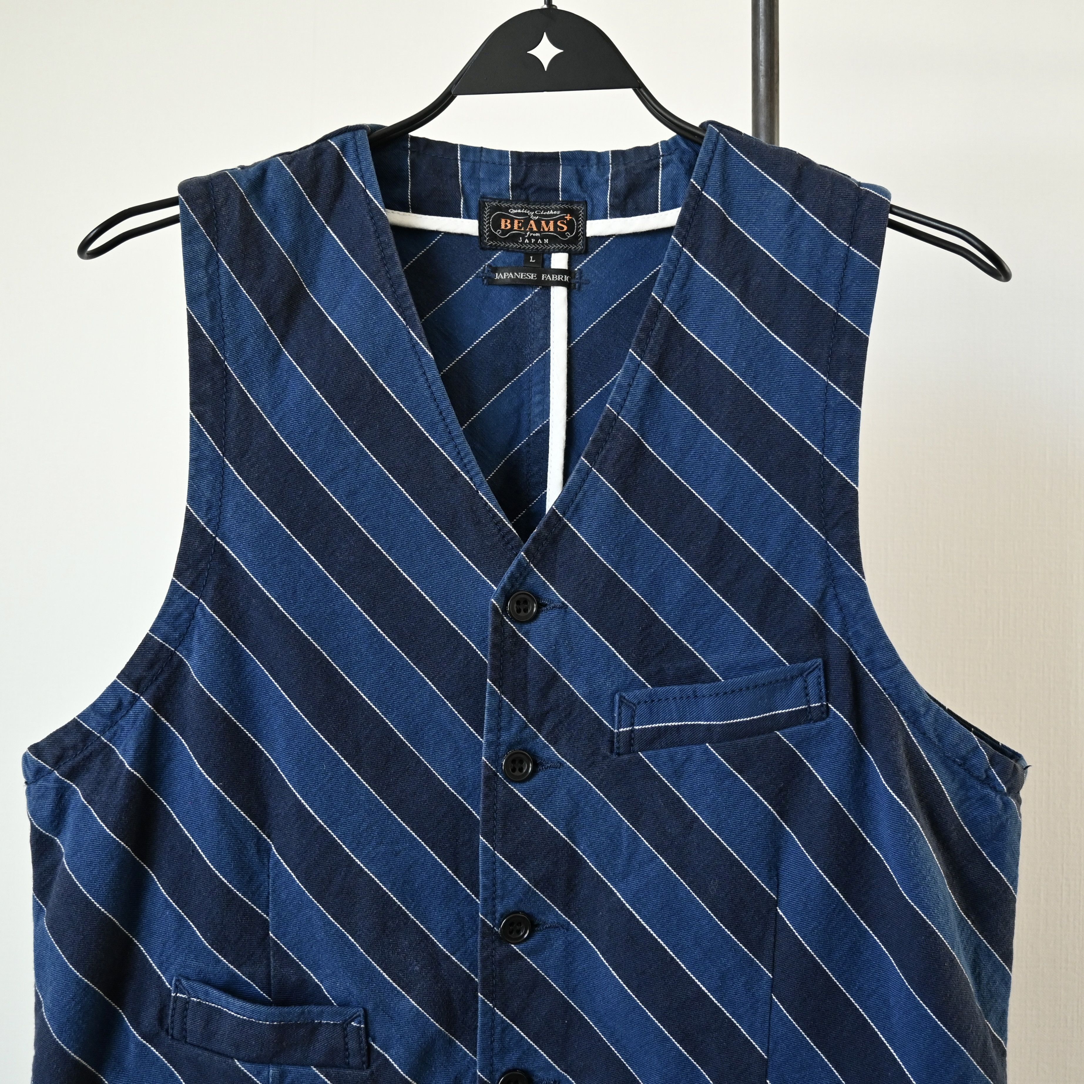 Beams Plus BEAMS Plus regimental striped denim gilet type work vest Size US M / EU 48-50 / 2 - 7 Thumbnail
