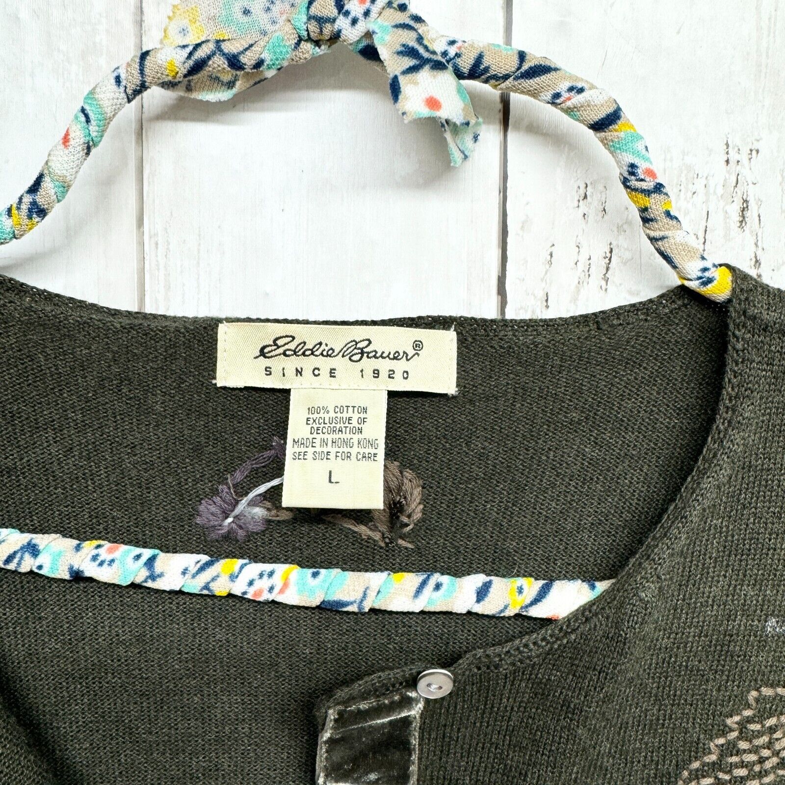 Eddie Bauer VTG Eddie Bauer Size L 100% Cotton Cottage Green Button Down Size L / US 10 / IT 46 - 2 Thumbnail