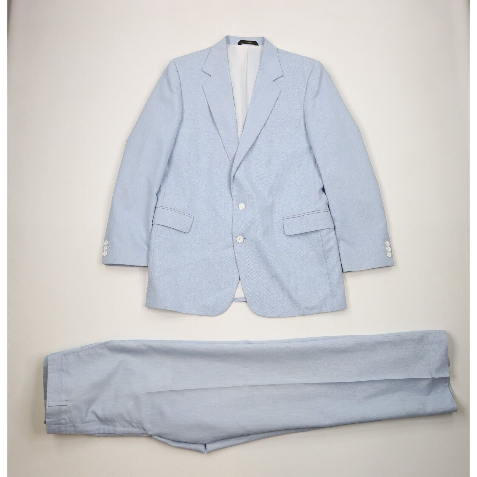 Vintage Vintage 70s Streetwear 2 Piece Pinstriped Suit Wedding Size 42L - 1 Thumbnail