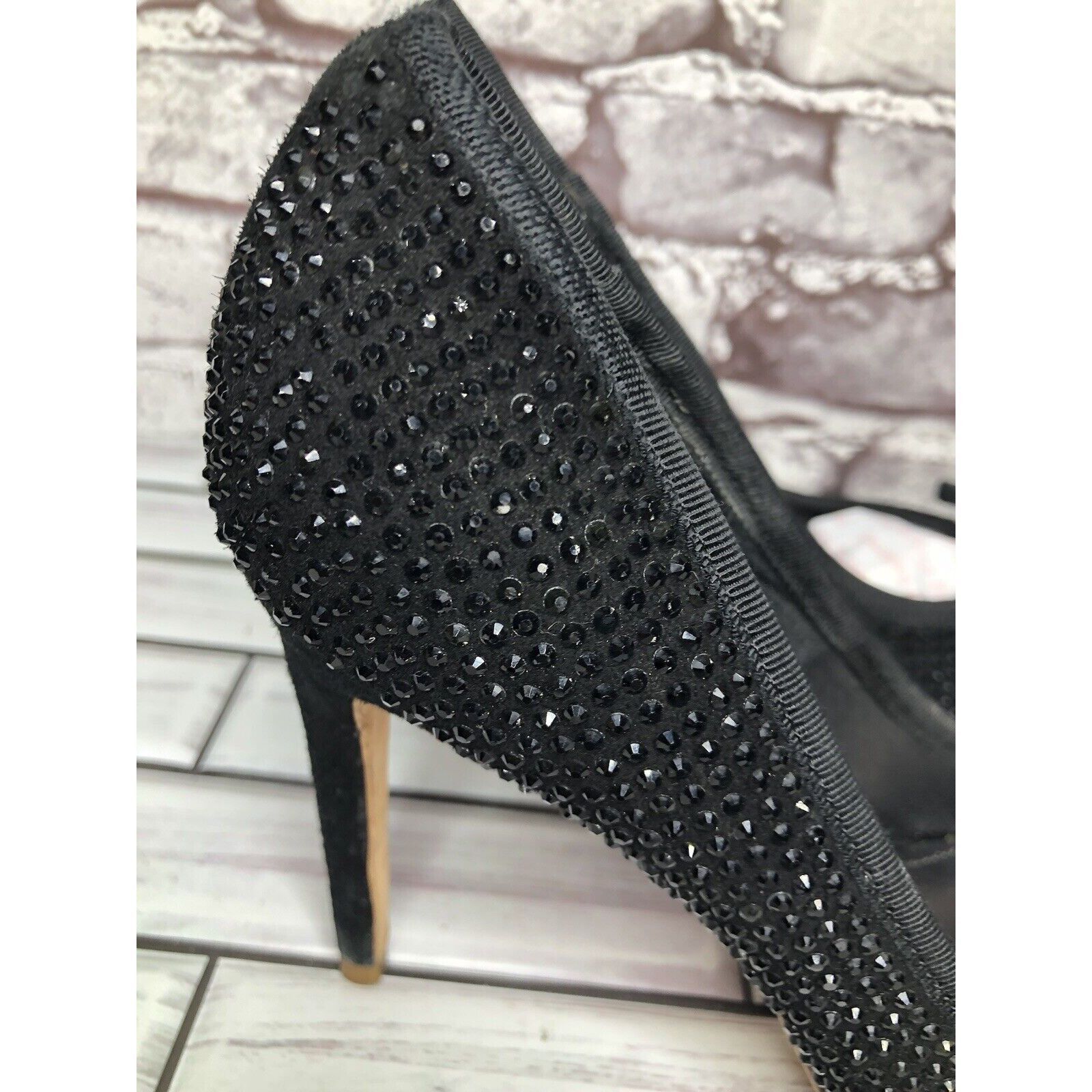 Tory Burch Tory Burch Phoenix Black Pump Rhinestone Soho Lux Suede Wome Size US 7.5 / IT 37.5 - 10 Thumbnail