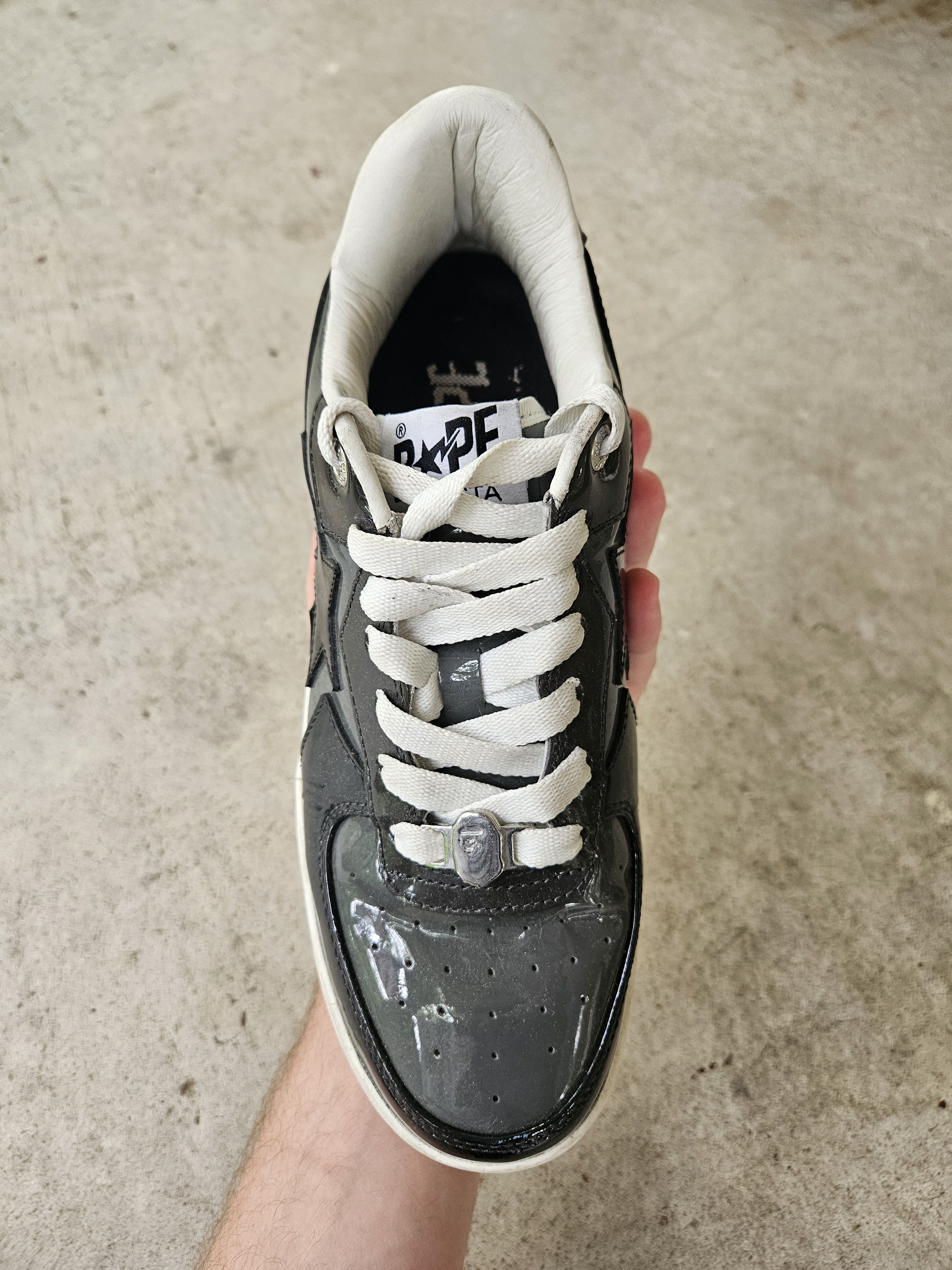 Bape Bapesta Glossy Black Gray M2 #4 Sneakers Size US 7 / EU 40 - 8 Thumbnail