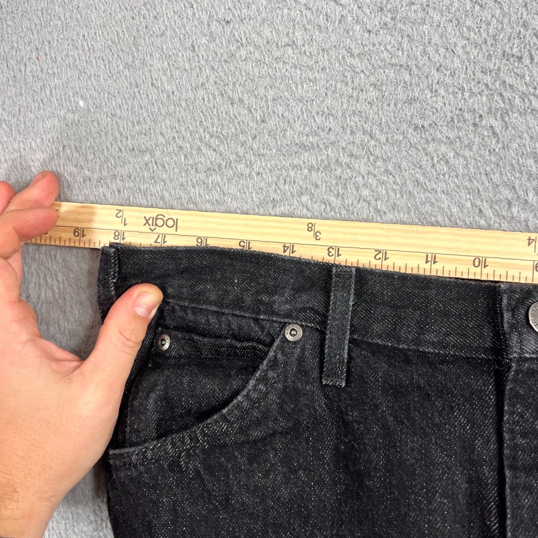 Dickies VINTAGE Dickies Jeans Mens 34x30 Regular Black Denim 5-Pocket Straight Fit Jeans 36x30 Inseam 30in Waist 36in Medium Rise Western Work Pants Mens Size US 34 / EU 50 - 5 Thumbnail