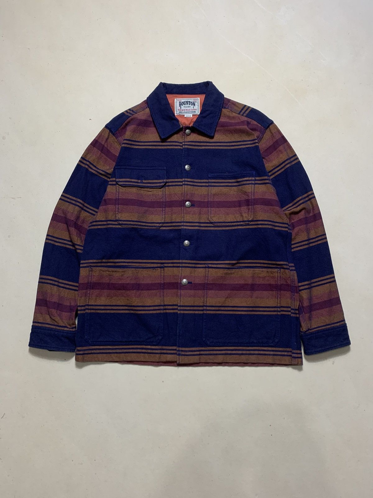 Japanese Brand Houston Union Made Concho Button Border Viyella Coverall Size US M / EU 48-50 / 2 - 1 Thumbnail