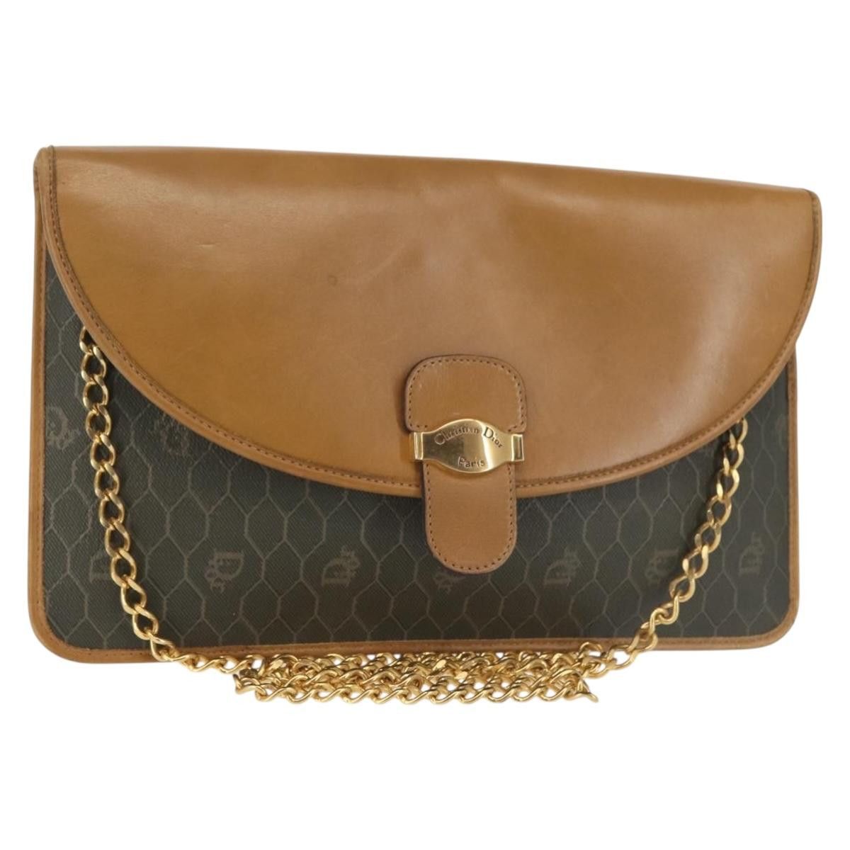 Dior DIOR Honeycomb Canvas Chain Shoulder Bag Pvc Brown Gold Size ONE SIZE - 1 Thumbnail
