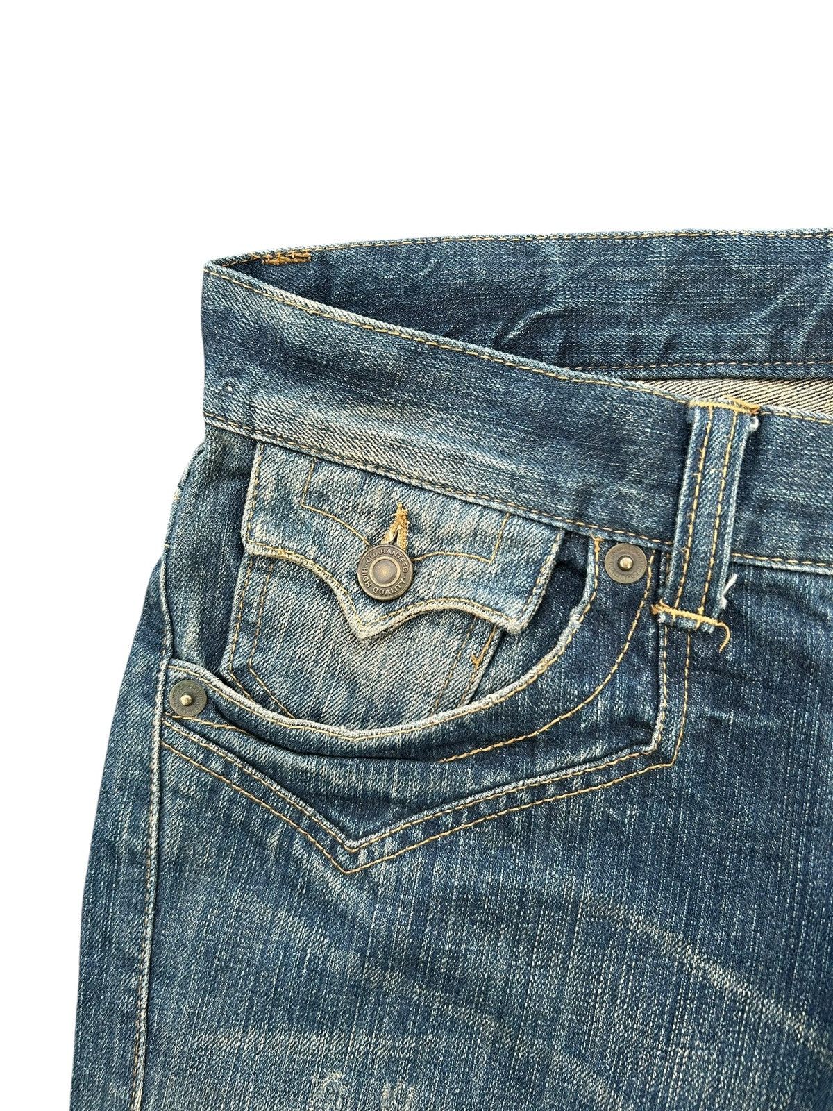 Kapital FLARE RATTLE TRAP PUNK STYLE DISTRESSED DENIM JEANS ☠️🎌 Size US 34 / EU 50 - 2 Thumbnail