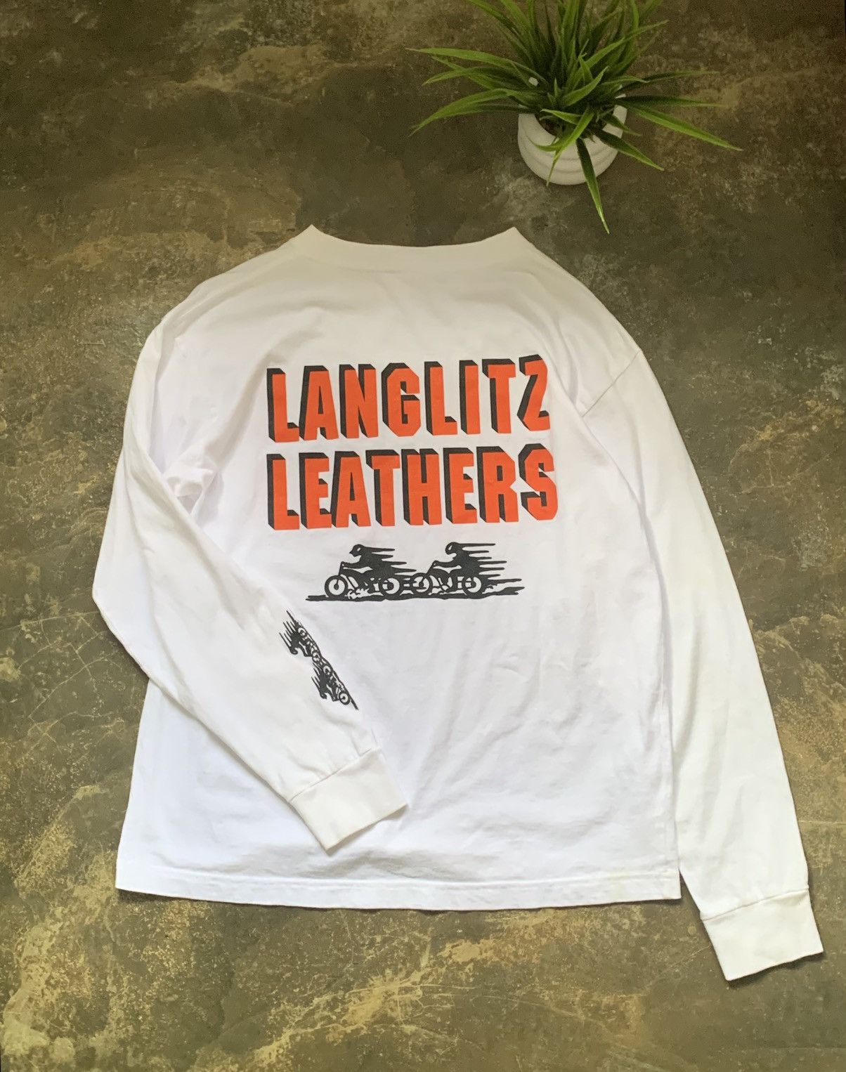 Vintage LANGLITZ LEATHER LONGSLEEVE TSHIRT Size US M / EU 48-50 / 2 - 5 Thumbnail
