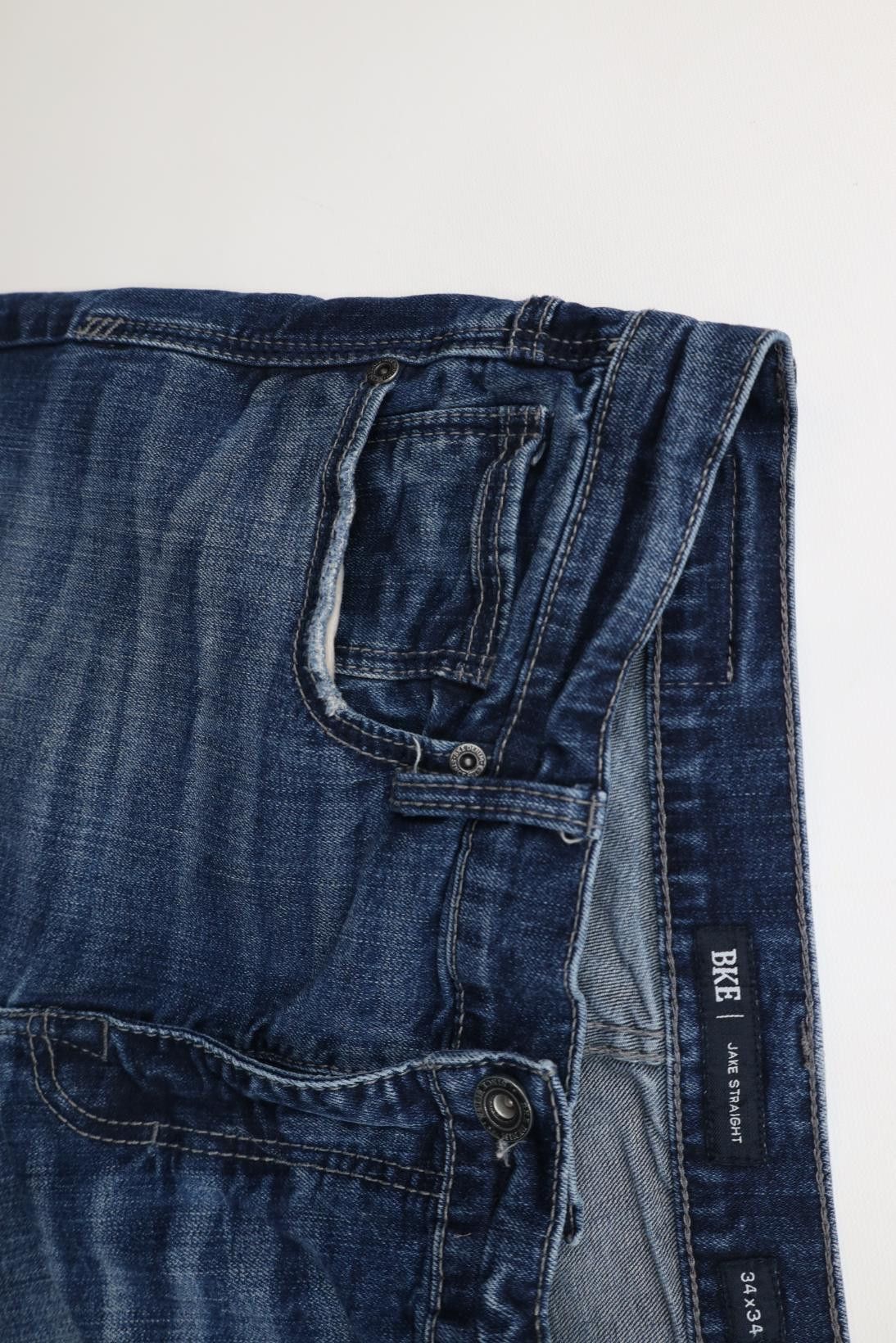 Vintage Buckle BKE Stretch Thick Stitch Straight Leg Denim Jeans Size US 34 / EU 50 - 7 Thumbnail