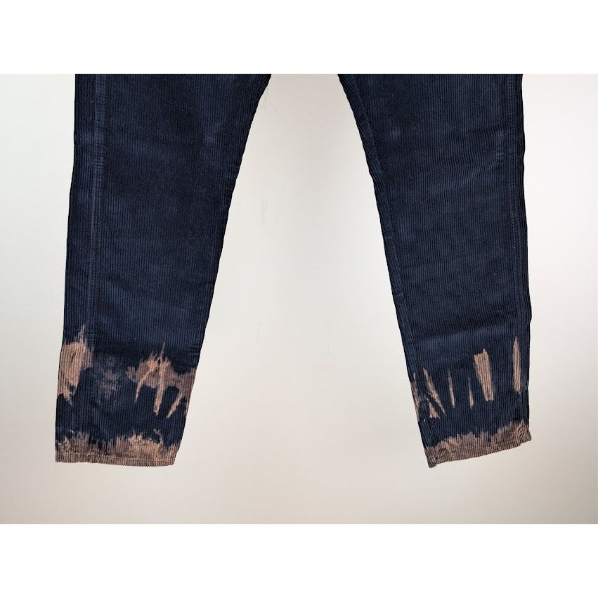 Gucci o1rshd1 Bleached Cotton Corduroy Tapered Denim Pants in Blue Size US 33 - 4 Thumbnail
