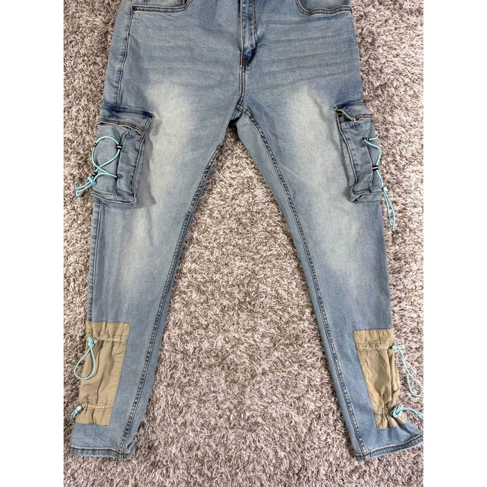 Vintage Serenede Cyber Cloud Cargo Jeans Size 38 Blue Men's Size US 38 / EU 54 - 4 Thumbnail