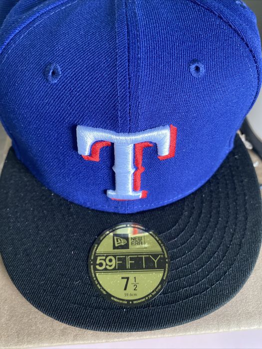 New Era, Accessories, New Era 59fifty Texas Rangers Dark Royal Blue  Fitted Hat Sz 7 4 Nwt Hat Club