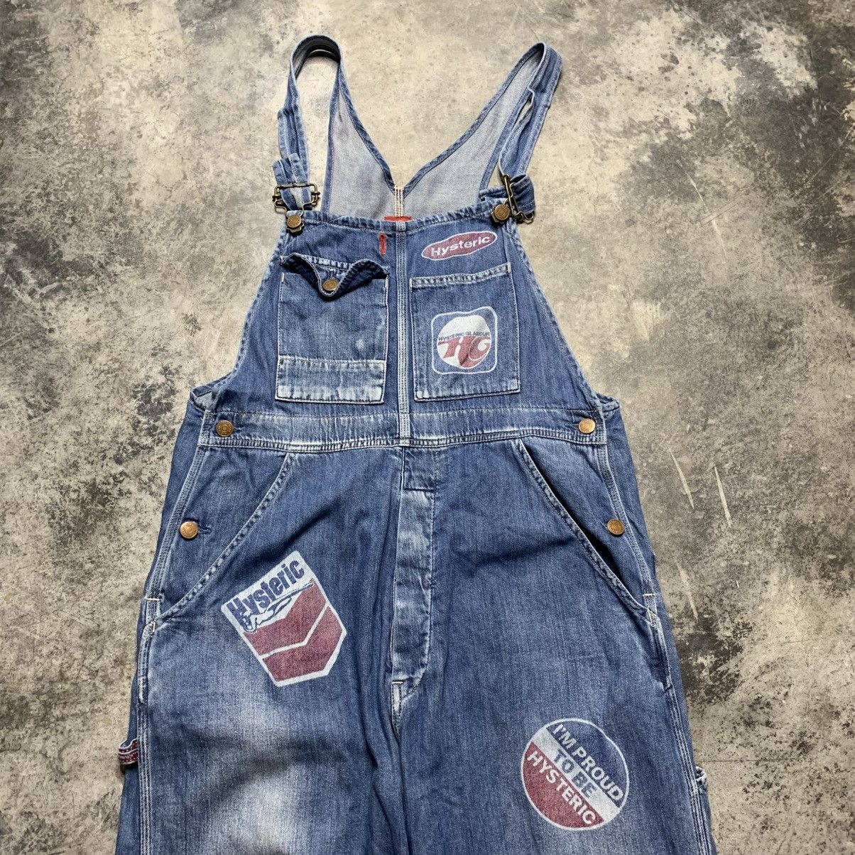 Hysteric Glamour × Japanese Brand Vintage Hysteric Glamour Overalls Multi Printed Logo Denim Size US 33 - 9 Thumbnail