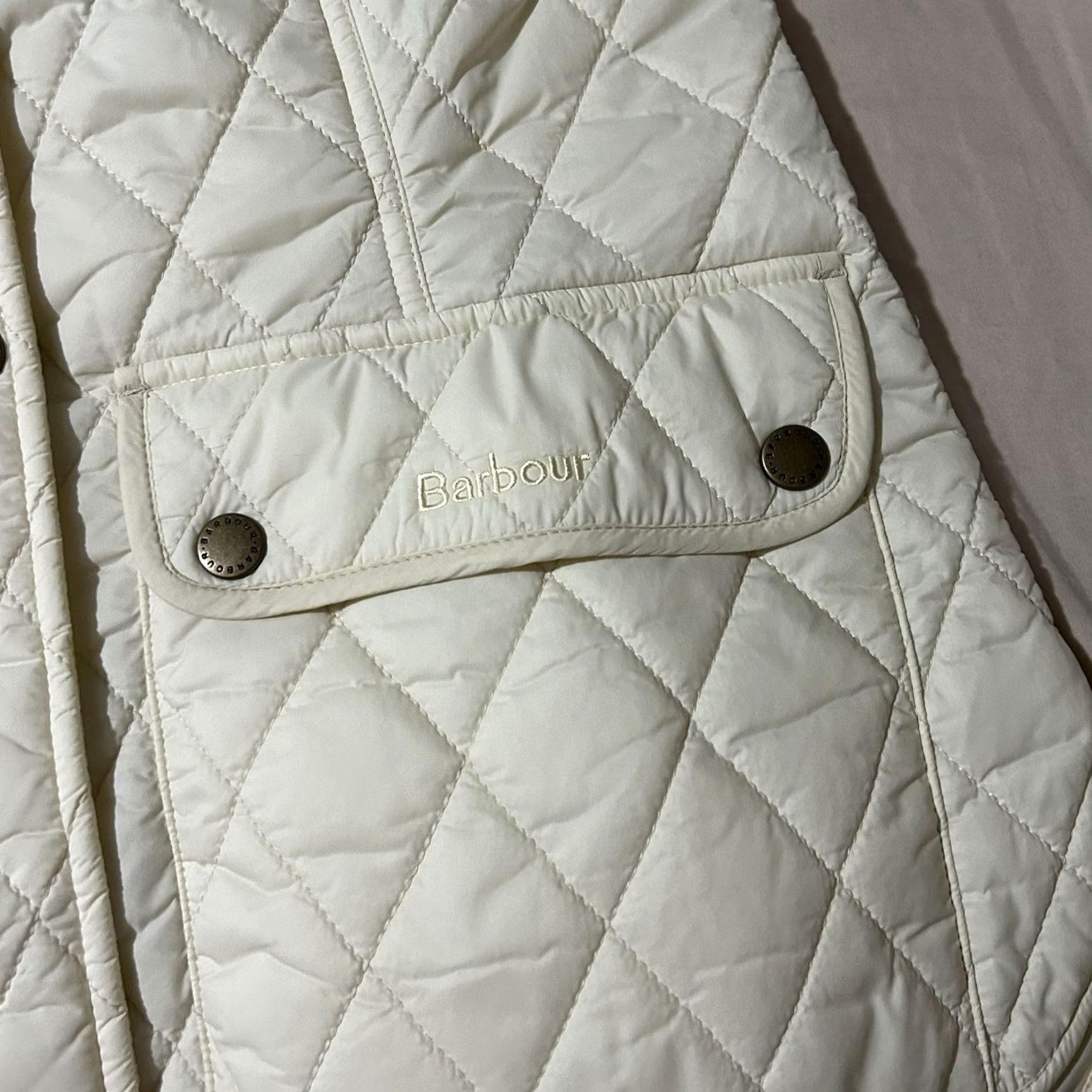 Barbour VINTAGE Barbour Otterburn Gilet Quilted Vest Women Ivory Size 6 NWT Size M / US 6-8 / IT 42-44 - 3 Thumbnail