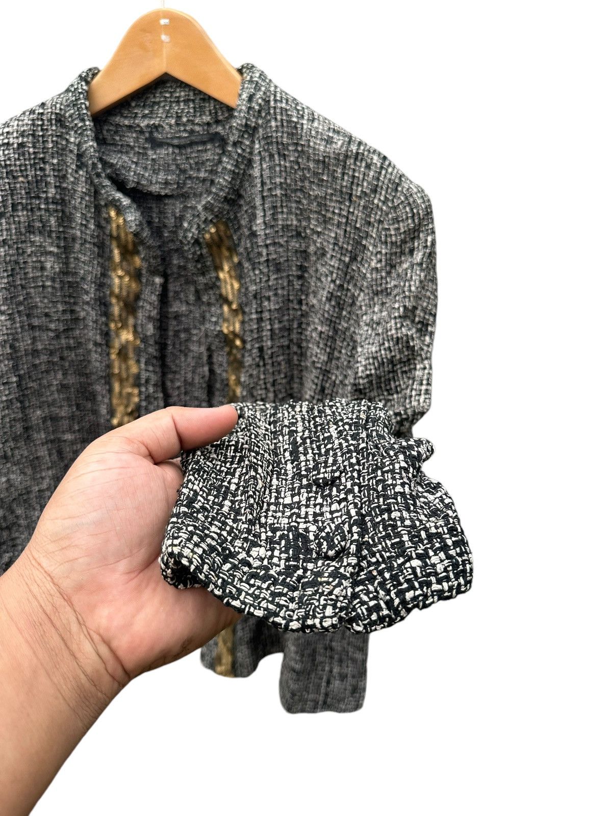 Yohji Yamamoto 🔥ARCHIVED🔥ss1997 Yohji Yamamoto signature silk tweed jacket Size S / US 4 / IT 40 - 6 Thumbnail