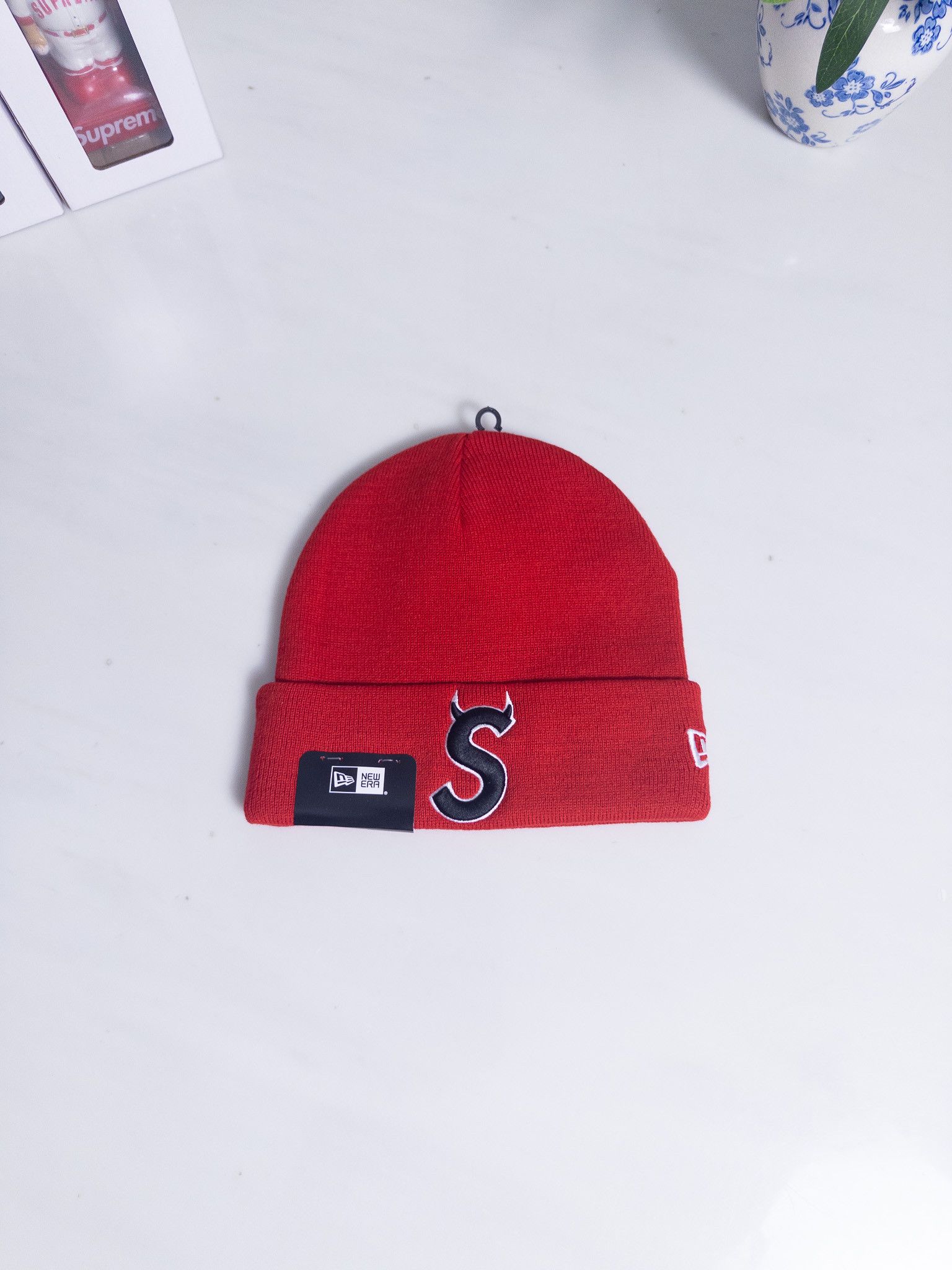 New Era × Supreme Supreme S Logo New Era Devil Hat Brown 8 | Grailed