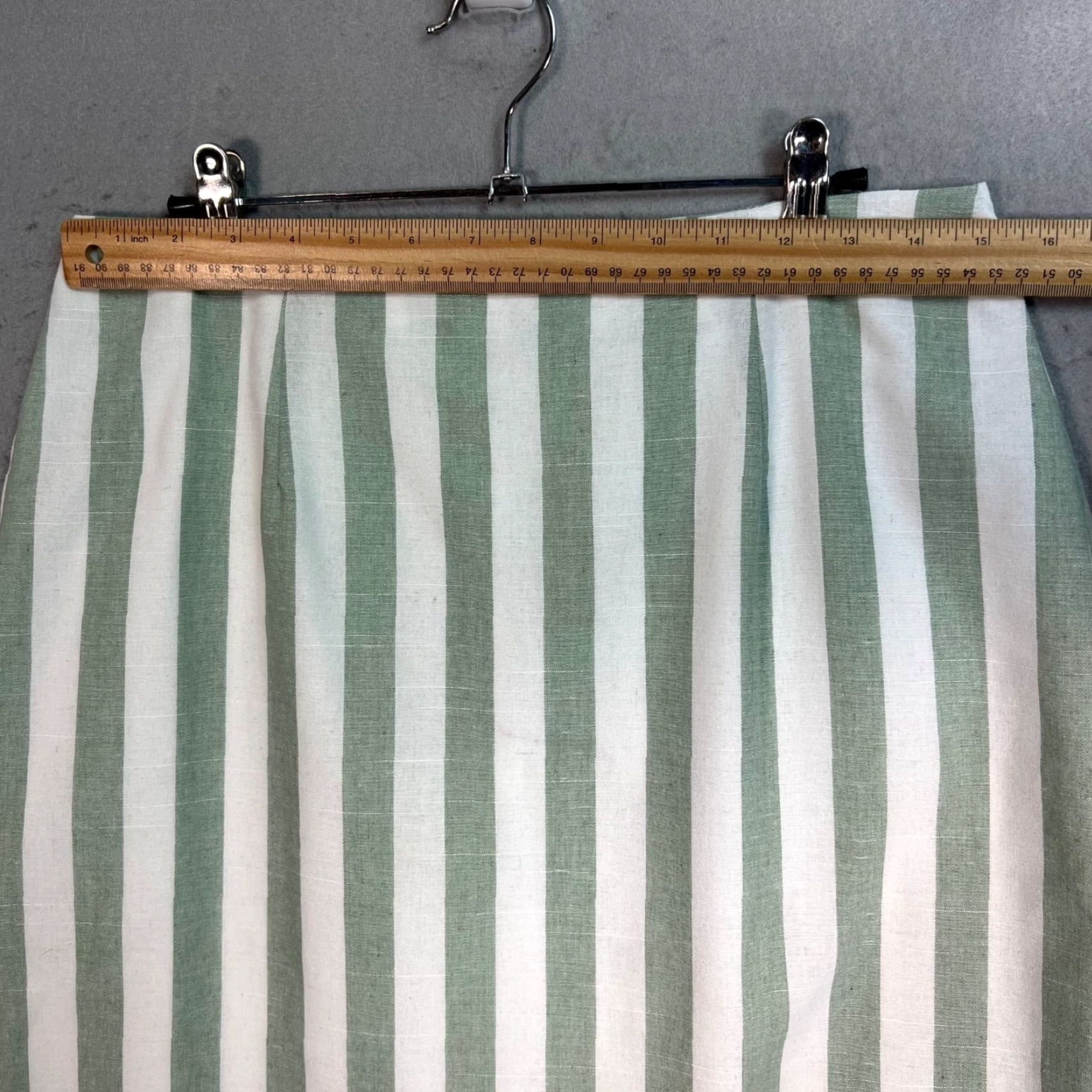 Vintage Alexia Admor Womens Skirt Knee Length Striped Green & White Pencil - 10 - Casual, Regular, Spring, Summer, Fall - Cute & Chic Women’s Dressy Style Size 32" / US 10 / IT 46 - 4 Thumbnail