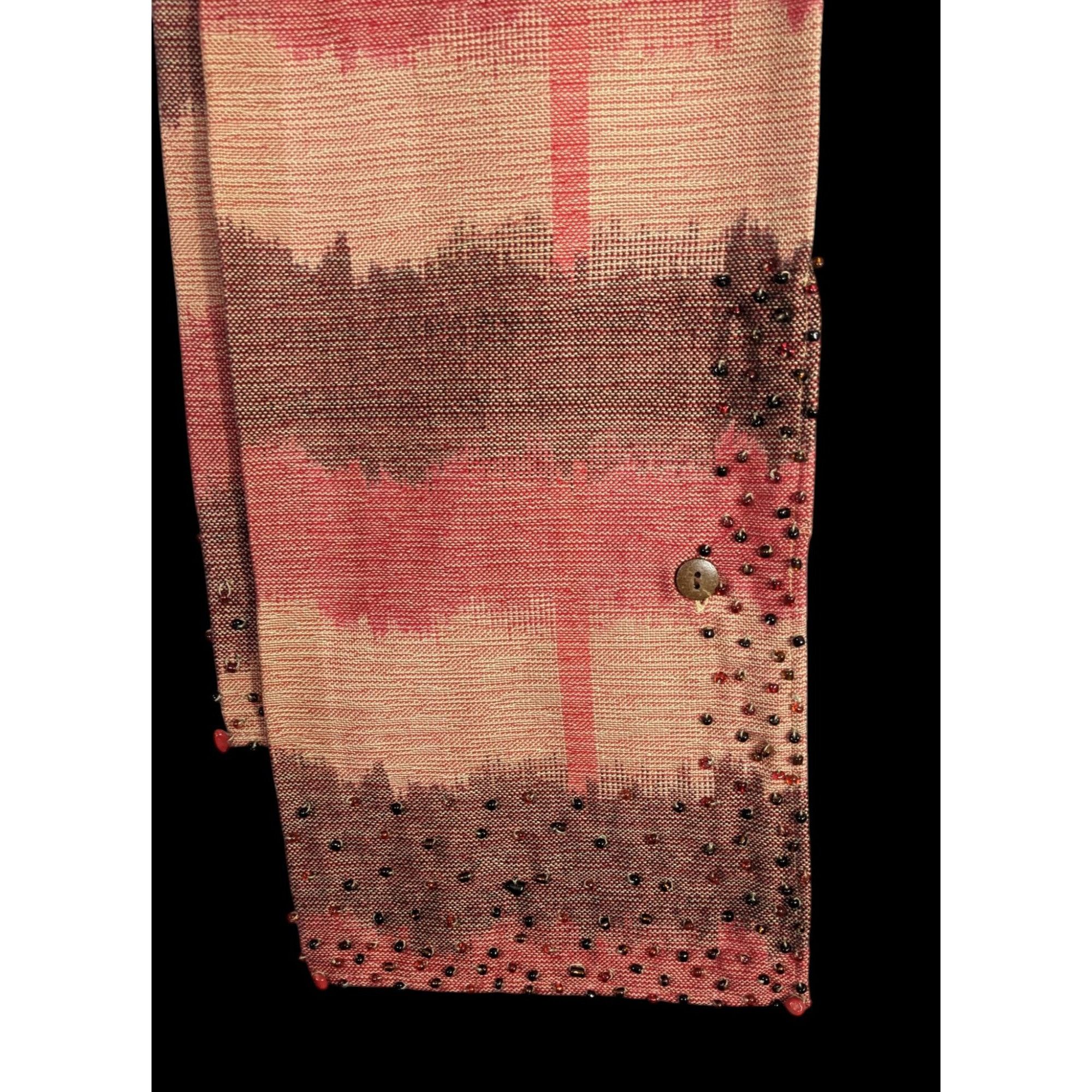 Other Nardas Handmade Ikat Scarf With Glass & Coconut Accents 100% Size ONE SIZE - 3 Thumbnail