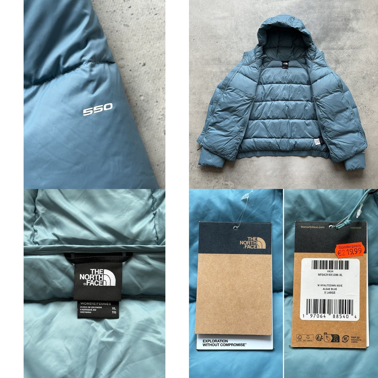 The North Face The North Face Hyalite Down Hooded Jacket Women's XL Blue Nylon Shell Lining Down Puffer Jacket Full Zip Hooded Women's XL Blue Down Size XL / US 12-14 / IT 48-50 - 8 Thumbnail