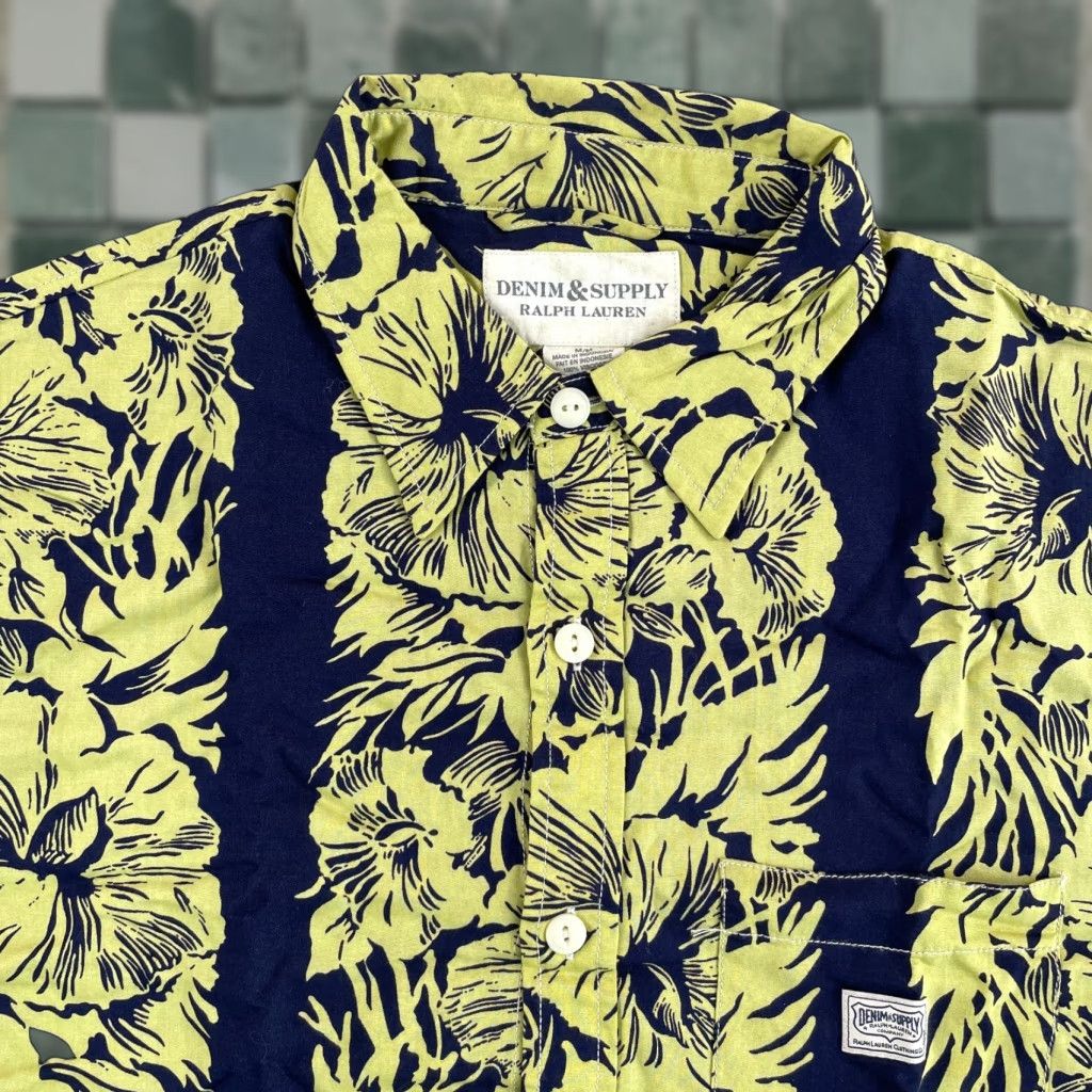 Vintage Denim & Supply Ralph Lauren Shirt Men M Multi Floral Hawaiian Short Sleeve Shirt (Button-Up) Size US M / EU 48-50 / 2 - 1 Thumbnail