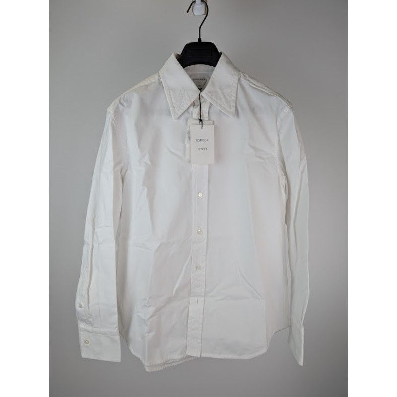 Bottega Veneta o1rshd1 Compact Cotton Canvas Shirt in White Size US S / EU 44-46 / 1 - 8 Thumbnail