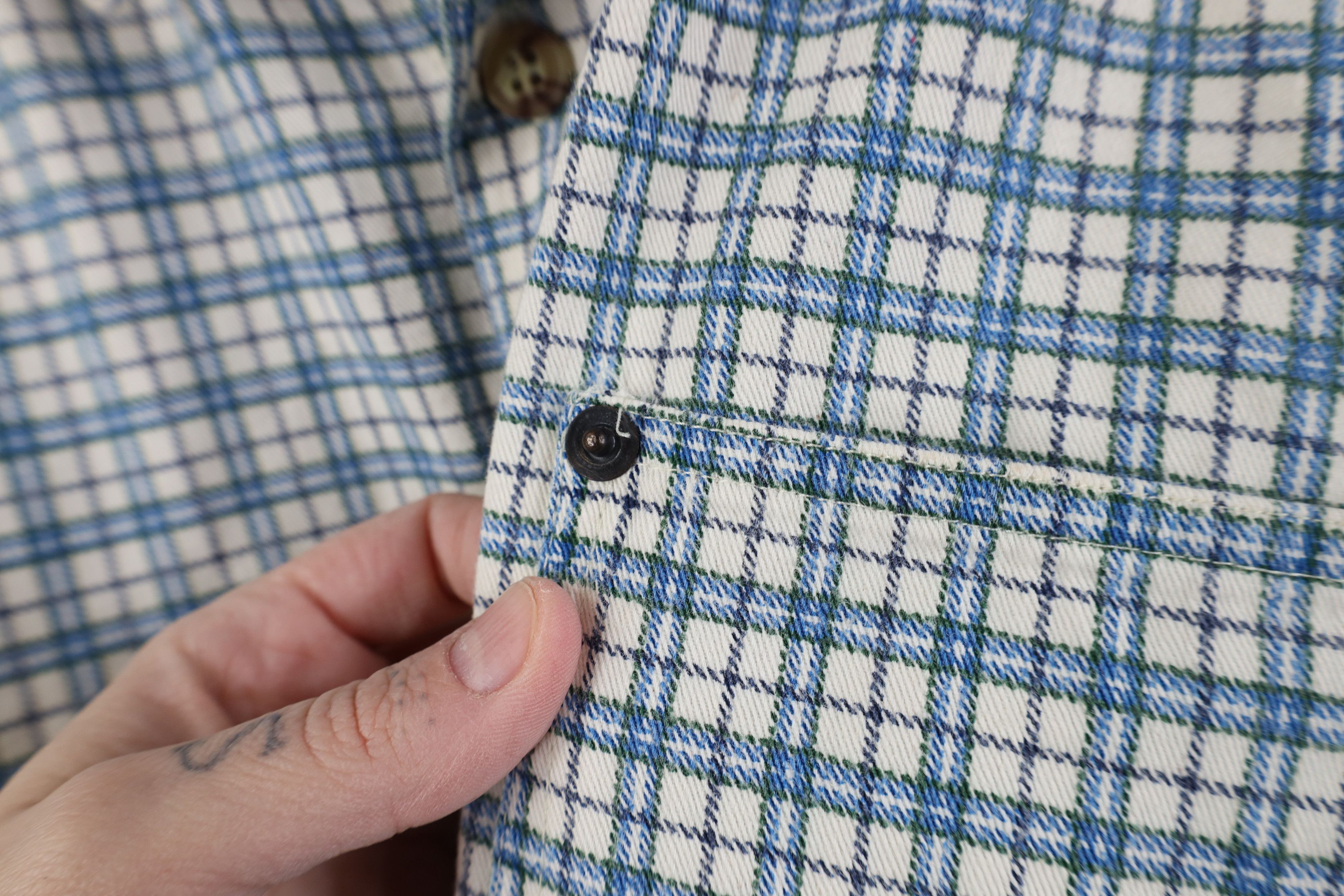 Vintage Vintage 90s Streetwear Heavyweight Twill Button Down Shirt Size US L / EU 52-54 / 3 - 7 Thumbnail