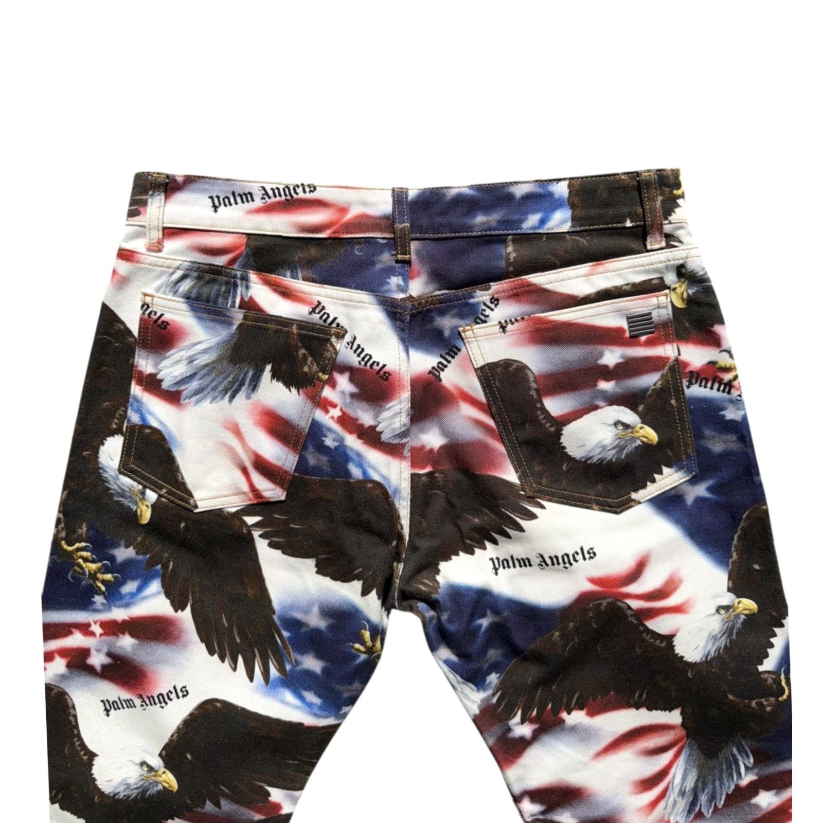 Palm Angels Palm Angels Jeans Men Size 34 Striped Stars Eagle Stripes Multicolor 32in Inseam Straight RARE Size US 34 / EU 50 - 4 Thumbnail