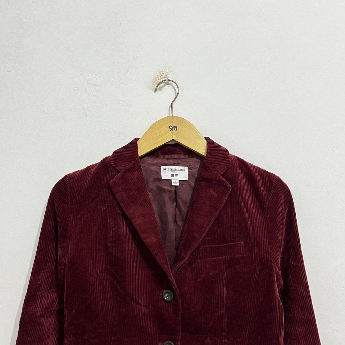 Japanese Brand × Uniqlo Uniqlo x Ines de la Fressange Corduroy Blazer - Burgundy Size S / US 4 / IT 40 - 2 Thumbnail