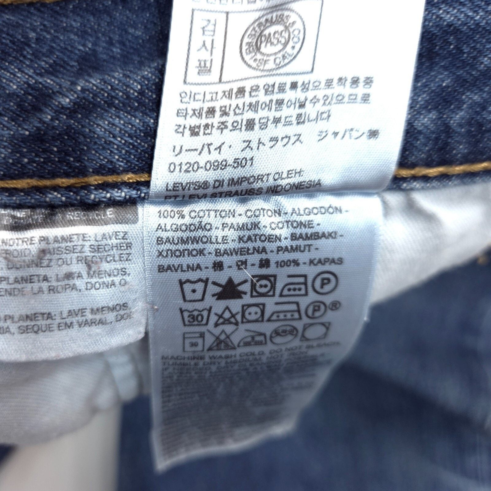 Levi's Levis 501 Jeans Mens 42x31 Dark Blue Wash Straight Leg Size US 42 / EU 58 - 3 Thumbnail