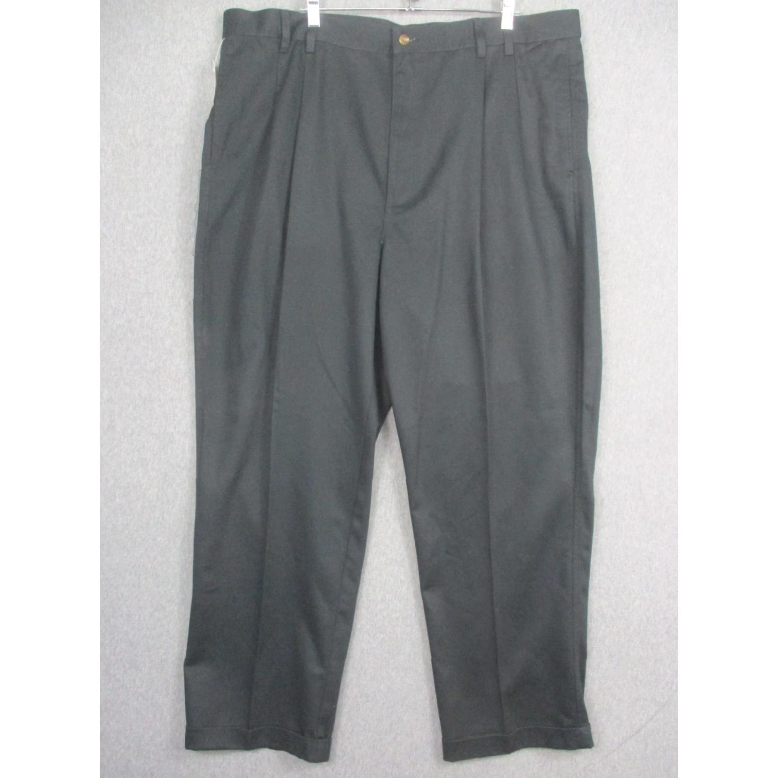 Jos. A. Bank Jos. A. Bank Pants Mens 42x30 Black Cotton Pleated Chino Classic Fit Dress Size US 42 / EU 58 - 2 Thumbnail