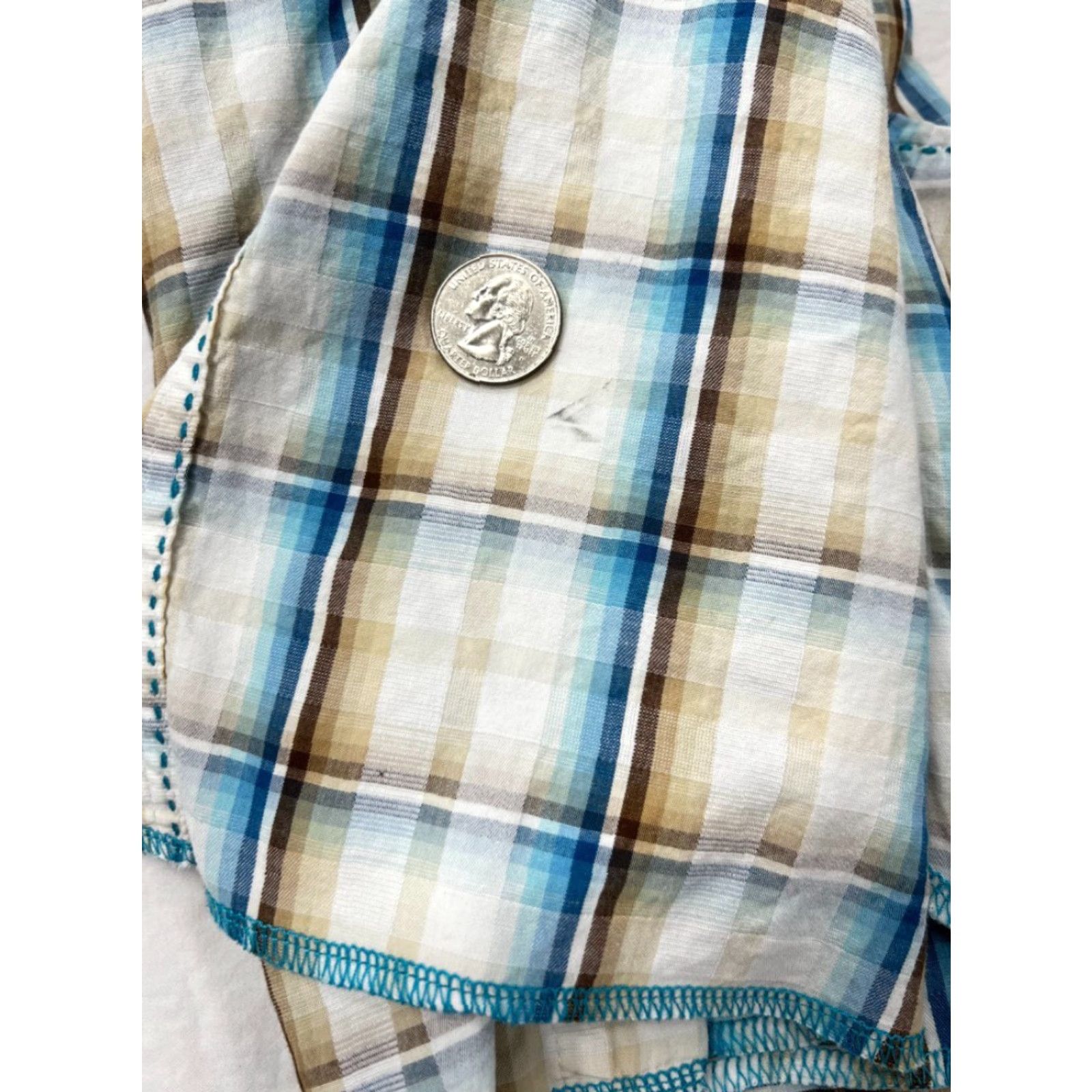 Wrangler VINTAGE Wrangler Western Shirt Men's M Thick Stitch Pearl Snap Diamond Shape Blue Plaid Size US M / EU 48-50 / 2 - 3 Thumbnail