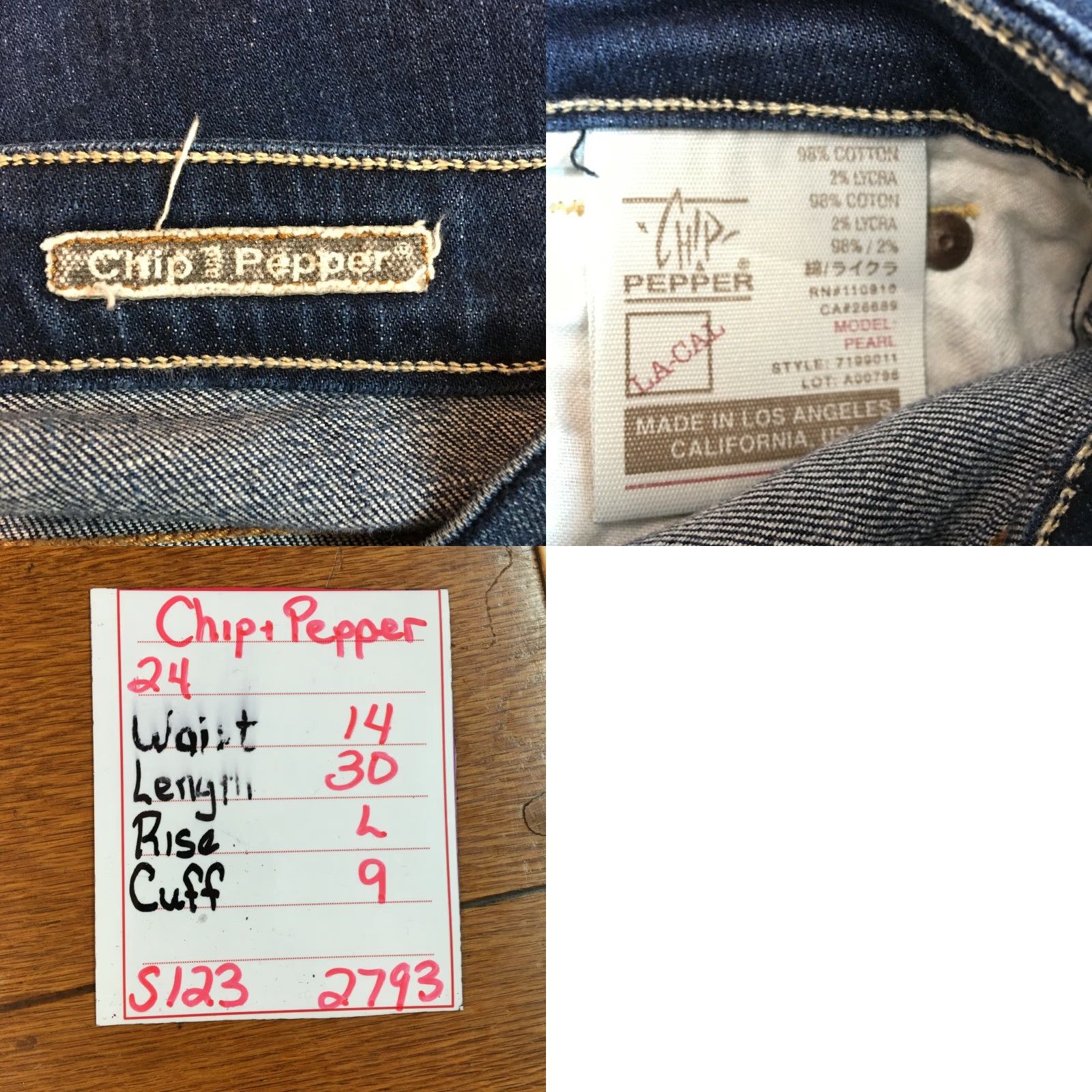 Vintage Chip And Pepper Jeans Women 24 Blue Bootcut Casual Flat Front Denim Cowboy Womens Size 42" / US 20 - 8 Thumbnail
