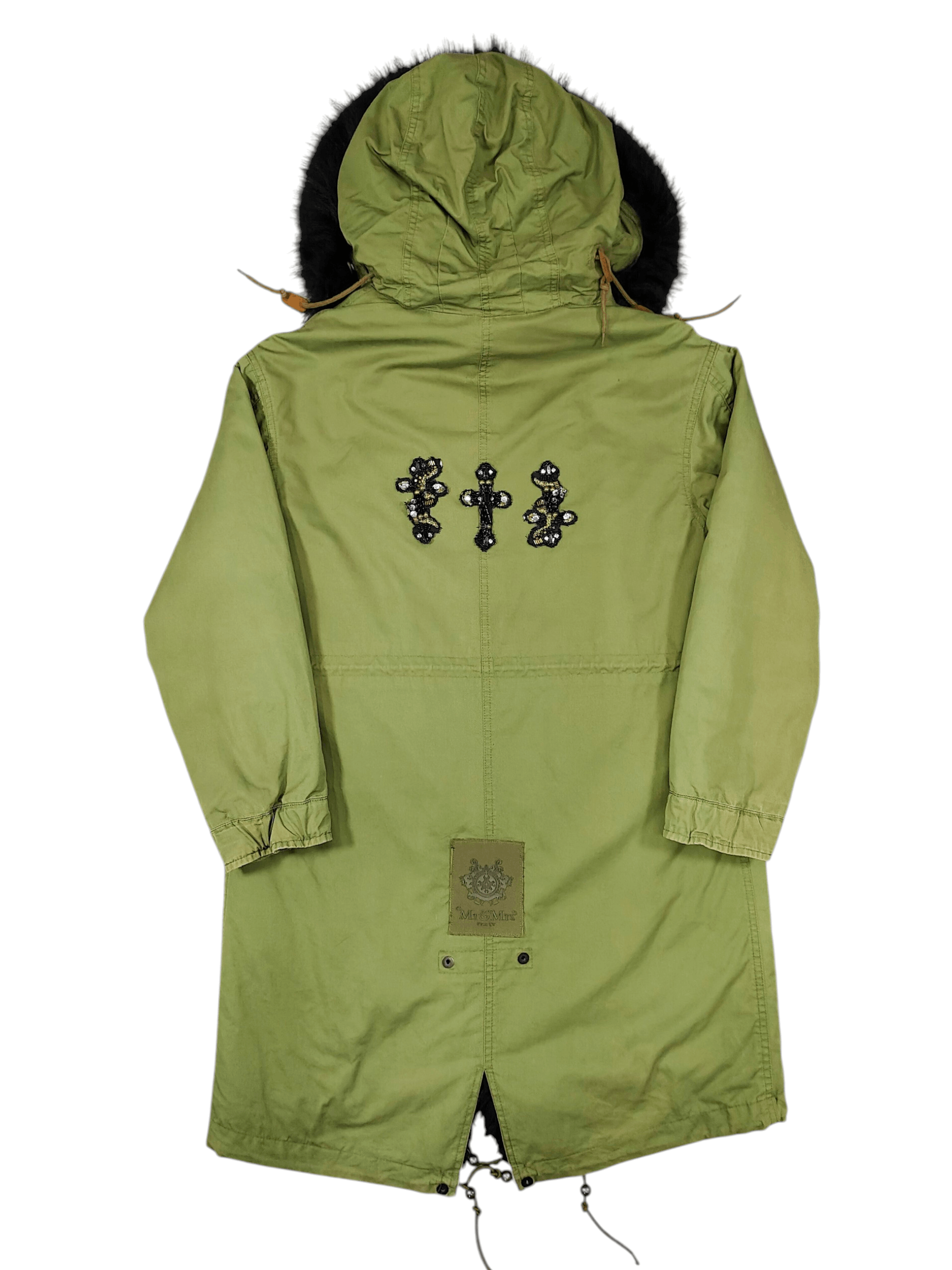 MR & MRS ITALY Mr & Mrs Italy-Beaded Sequin Patch Racoon Fur Military Parka Size US M / EU 48-50 / 2 - 3 Thumbnail