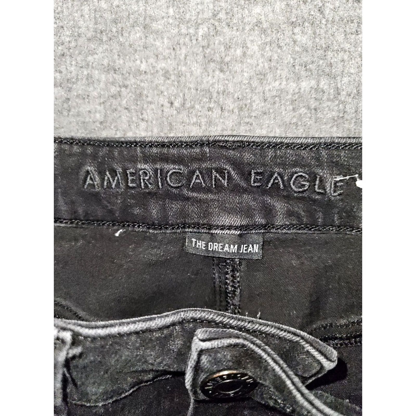 American Eagle Outfitters American Eagle High Rise Womens 4 Black Stretch Dark Wash Preppy Casual Denim Jegging Size 27" / US 4 / IT 40 - 2 Thumbnail