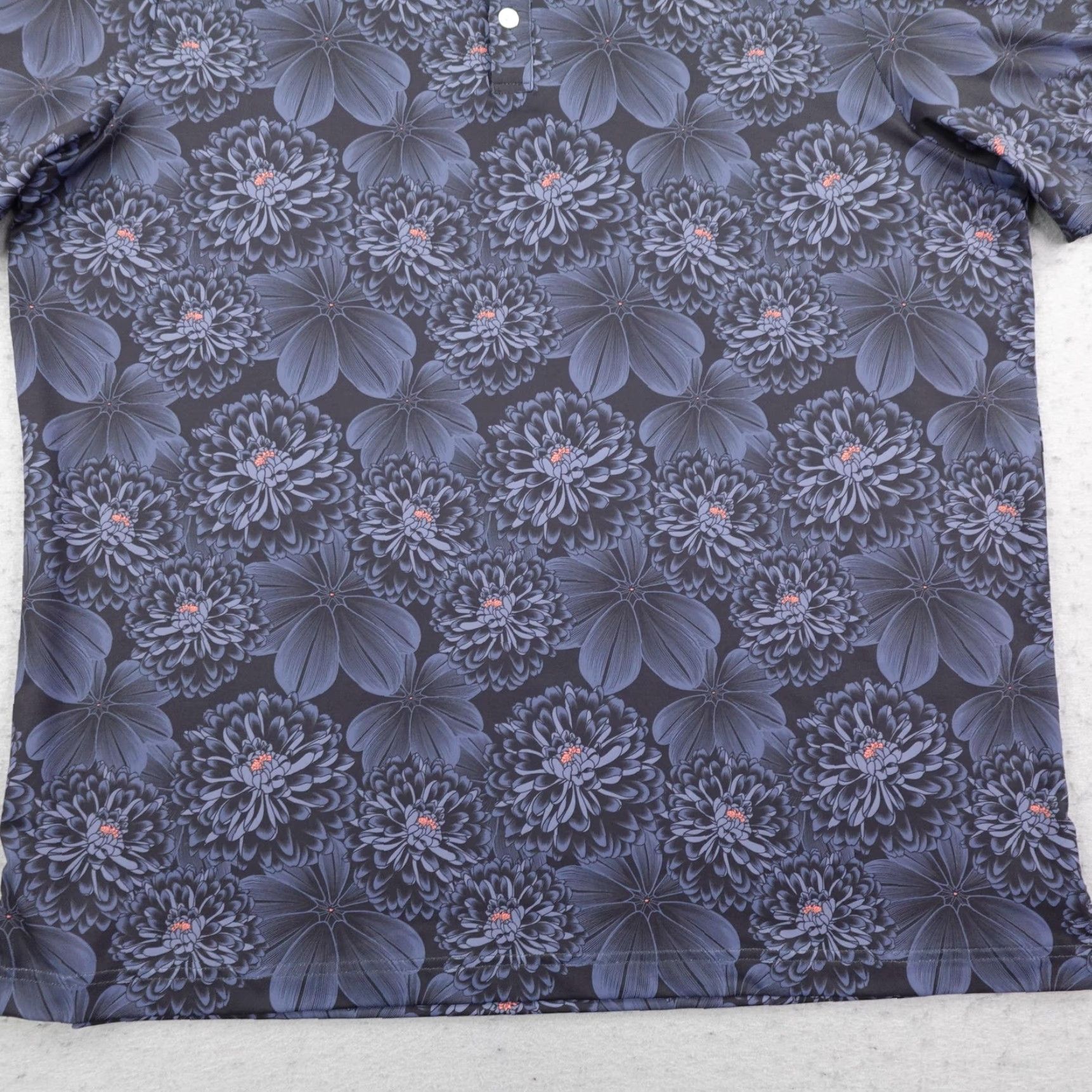Vintage Sunday Swagger Polo Shirt XL Mens Blue Gray Floral Print Performance Golf Flex Size US XL / EU 56 / 4 - 3 Thumbnail