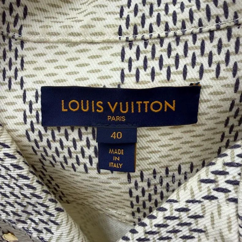 Louis Vuitton Louis Vuitton Beige Checker Denim Jacket Size S / US 4 / IT 40 - 5 Thumbnail