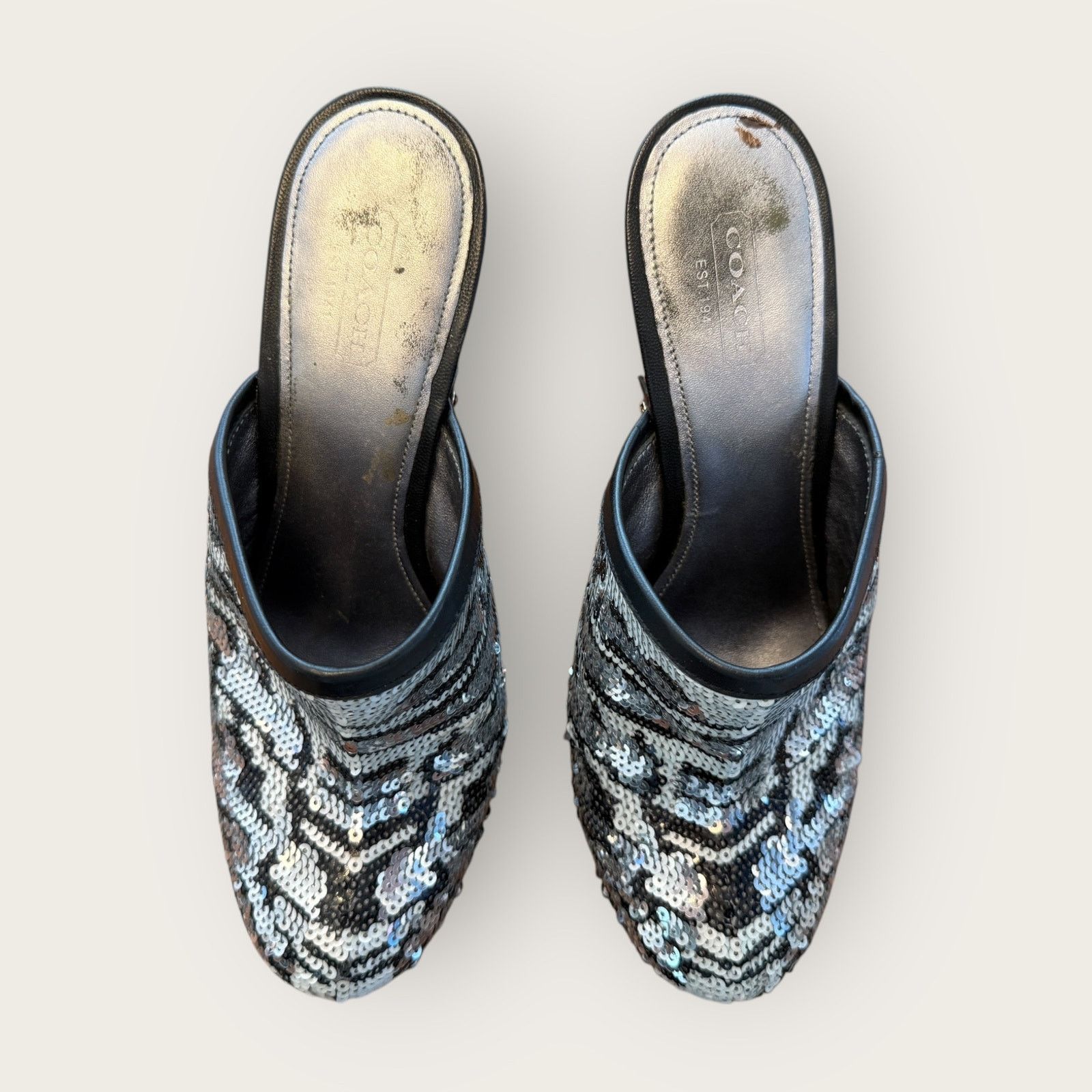 Coach Vintage Coach Bacall Leopard Sequin Platform Clogs Size US 8 / IT 38 - 6 Thumbnail