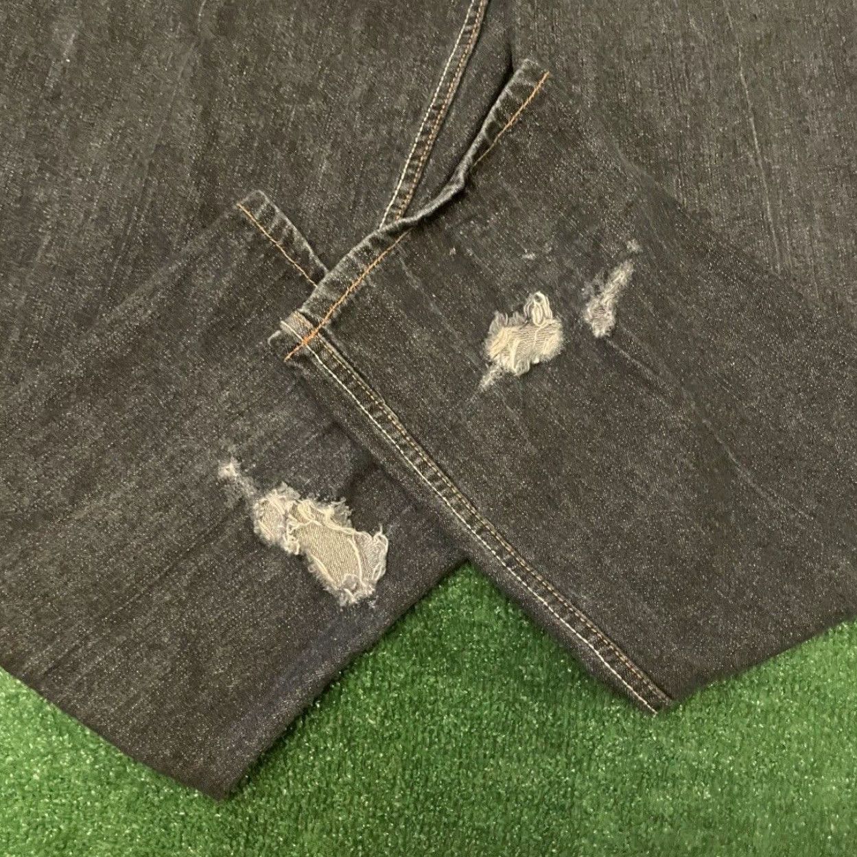 Vintage VINTAGE Makaveli Tupac Hip Hop Baggy Skater Grunge Jeans VTG Mens Size 42 42x31 Distressed Wide-Leg Dark Blue Size US 42 / EU 58 - 4 Thumbnail