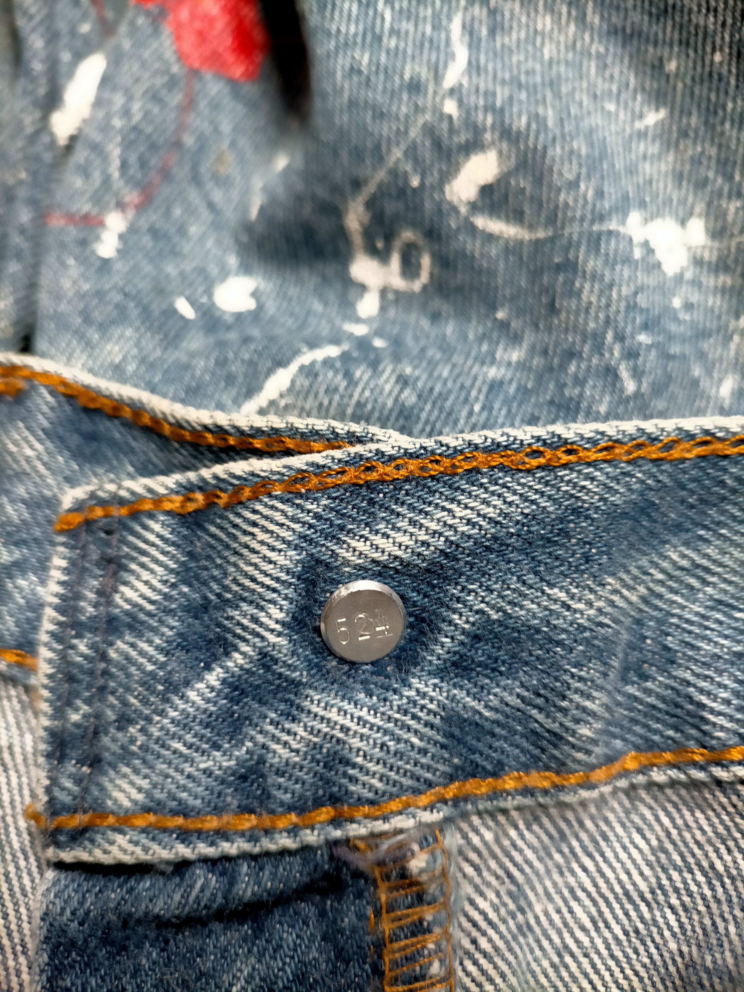 Levi's Vintage 80s Levis 501 usa Painted Denim Jeans Size US 33 - 17 Thumbnail
