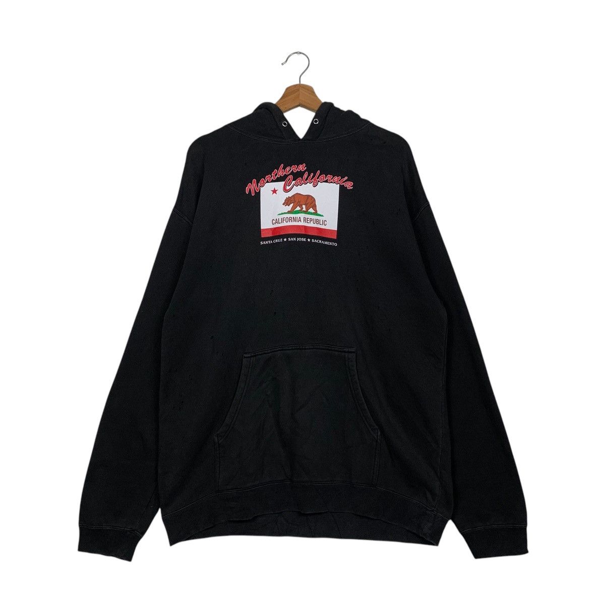 Vintage NOTHERN CALIFORNIA Bear Graphics Pullover Hoodies #1764-C78 Size US M / EU 48-50 / 2 - 1 Thumbnail