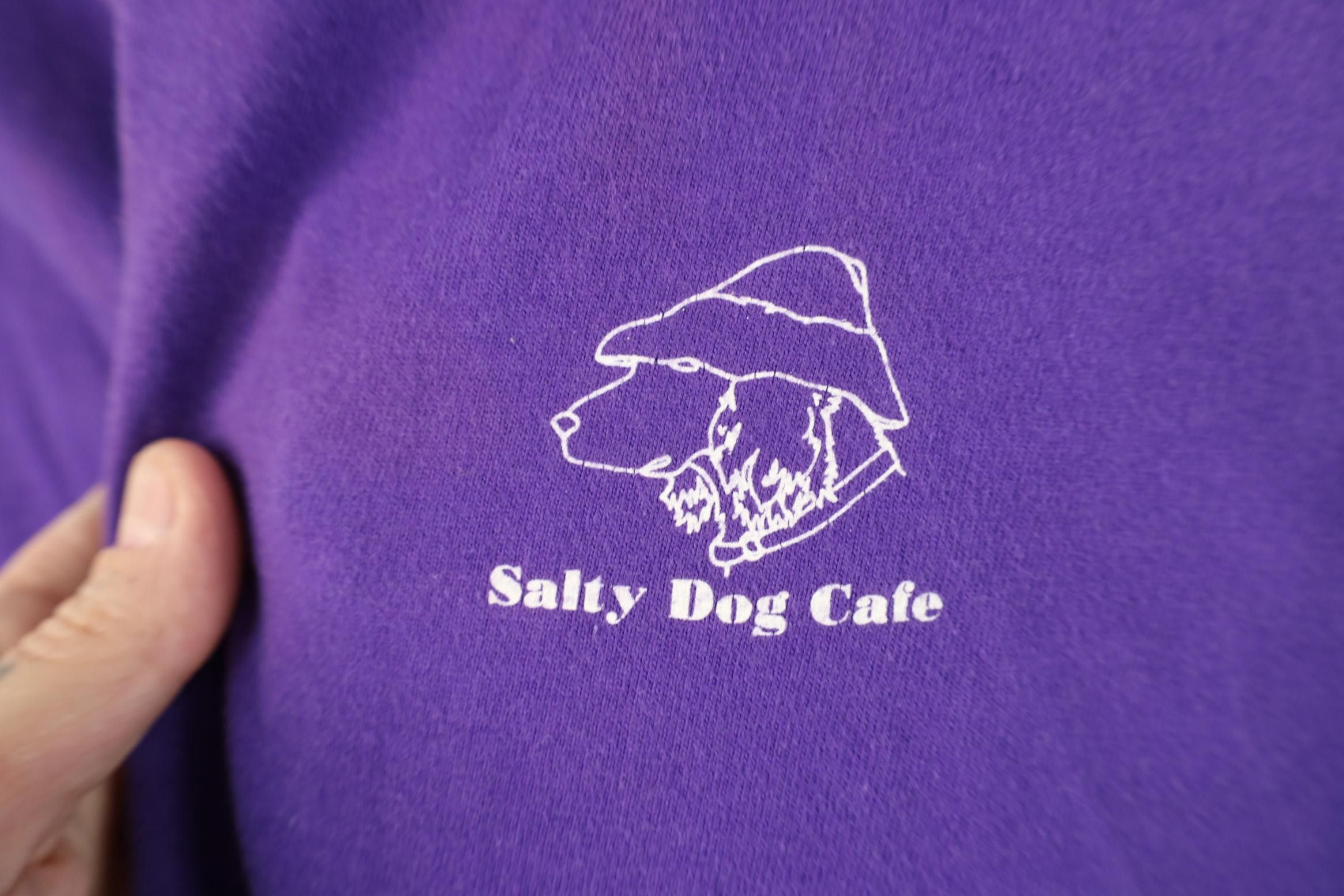 Vintage Vintage 80s Spell Out 1989 Salty Dog Cafe T-Shirt Purple USA Size US XL / EU 56 / 4 - 4 Thumbnail