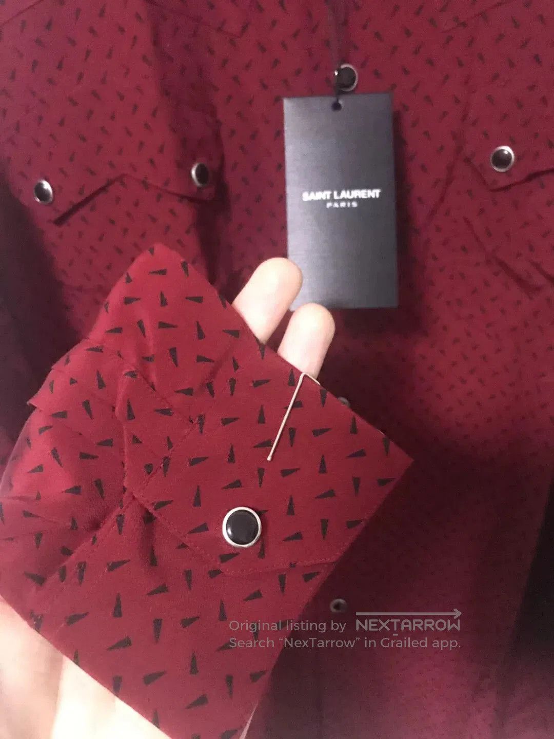 Saint Laurent Paris Saint Laurent Red Silk Shirt. Size S / US 4 / IT 40 - 3 Thumbnail