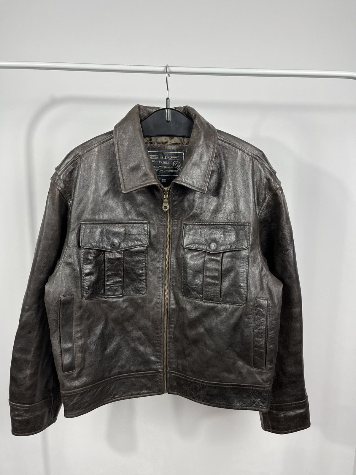 Leather Vintage Heavy Leather Jacket Brown Quilted Lining Biker M Size US M / EU 48-50 / 2 - 2 Thumbnail
