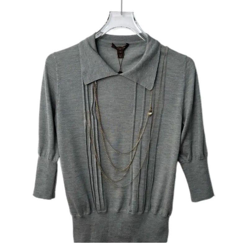 Louis Vuitton Louis Vuitton Gray Cotton Blend Sweater 0089 Size M / US 6-8 / IT 42-44 - 1 Thumbnail