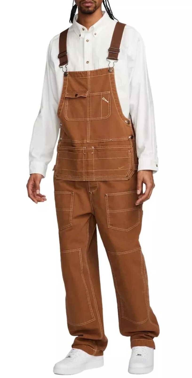 Nike Nike Life Men's Carpenter Overalls Bibs Light Tan FN3120-281 Size US 34 / EU 50 - 1 Thumbnail