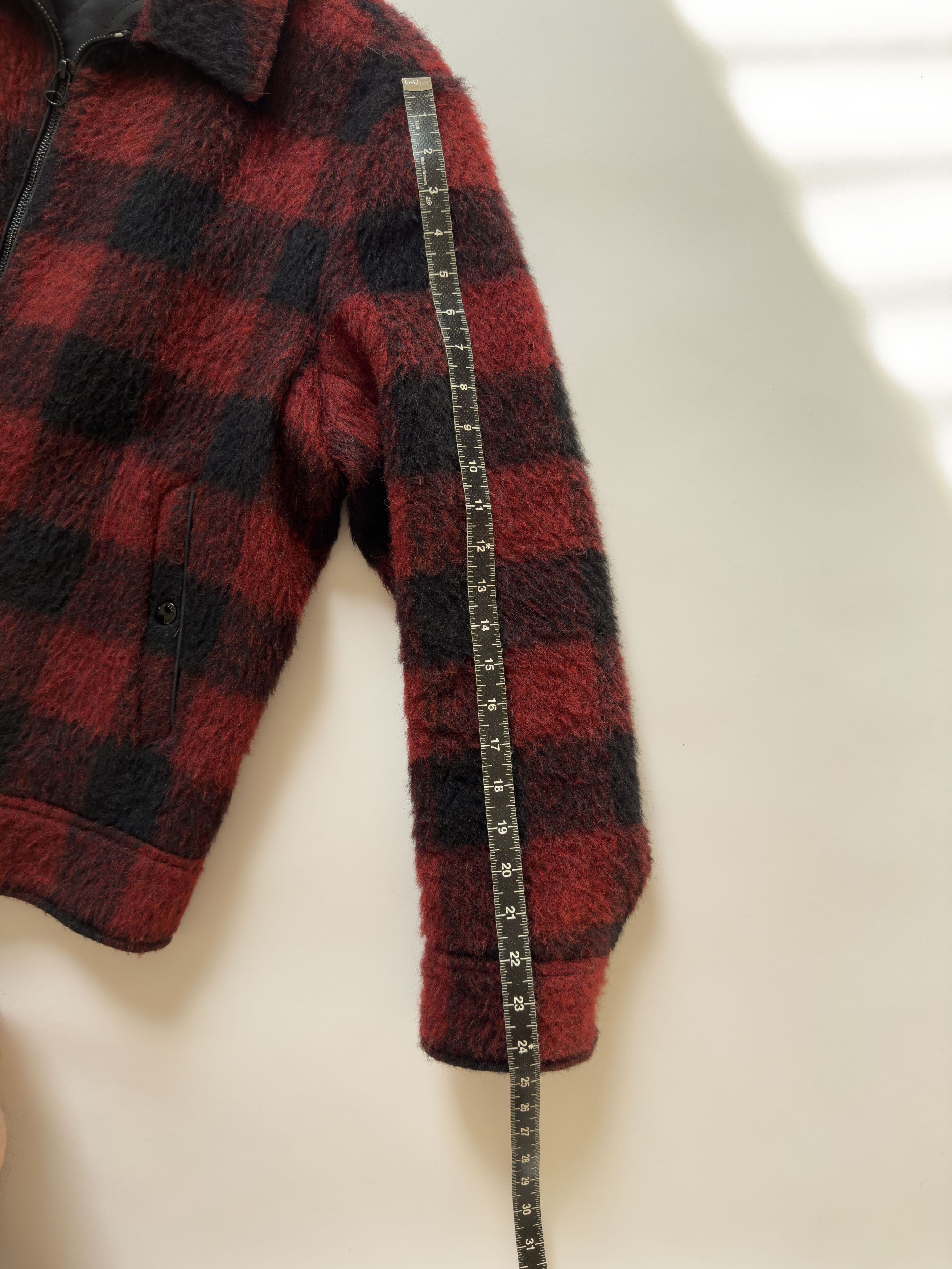 Rag & Bone Faux Fur wool blend fuzzy red plaid jacket Size US L / EU 52-54 / 3 - 9 Thumbnail