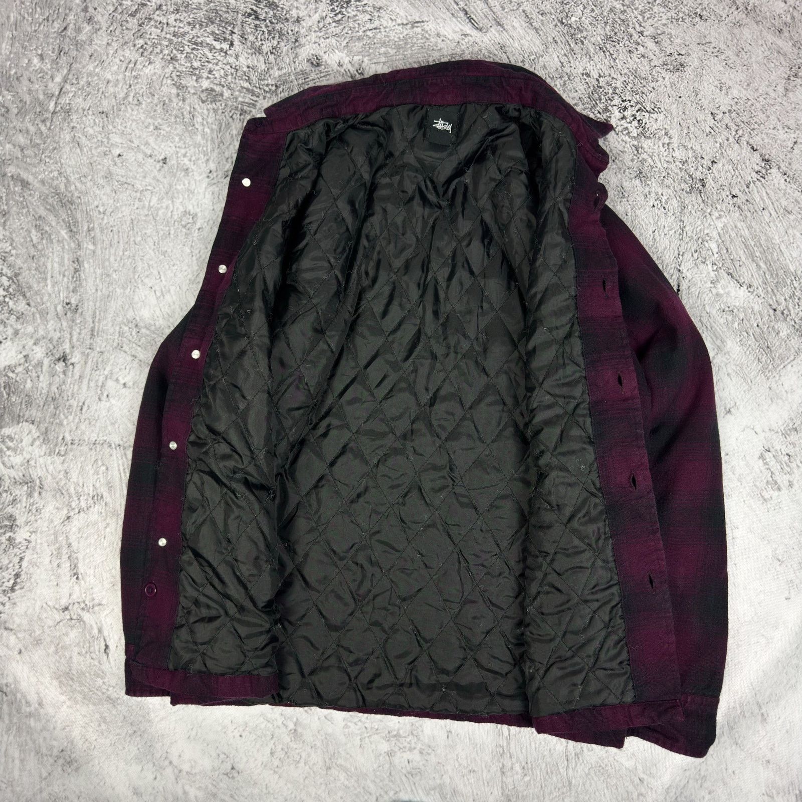 Stussy Stüssy Men's Black Red Cotton Check Flannel Shacket Small Size US S / EU 44-46 / 1 - 9 Thumbnail